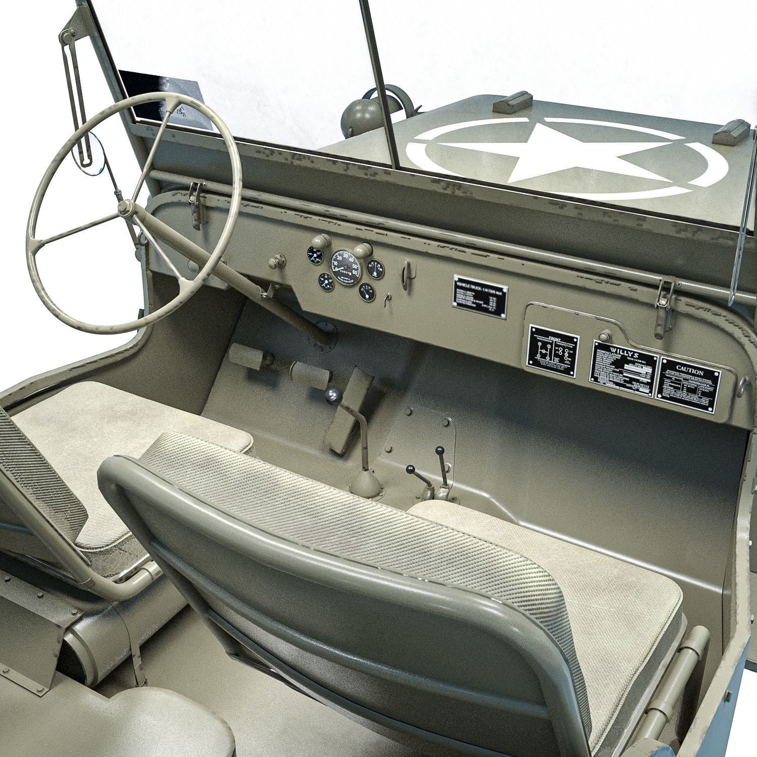 Jeep Willys MP 1942 3D model_3