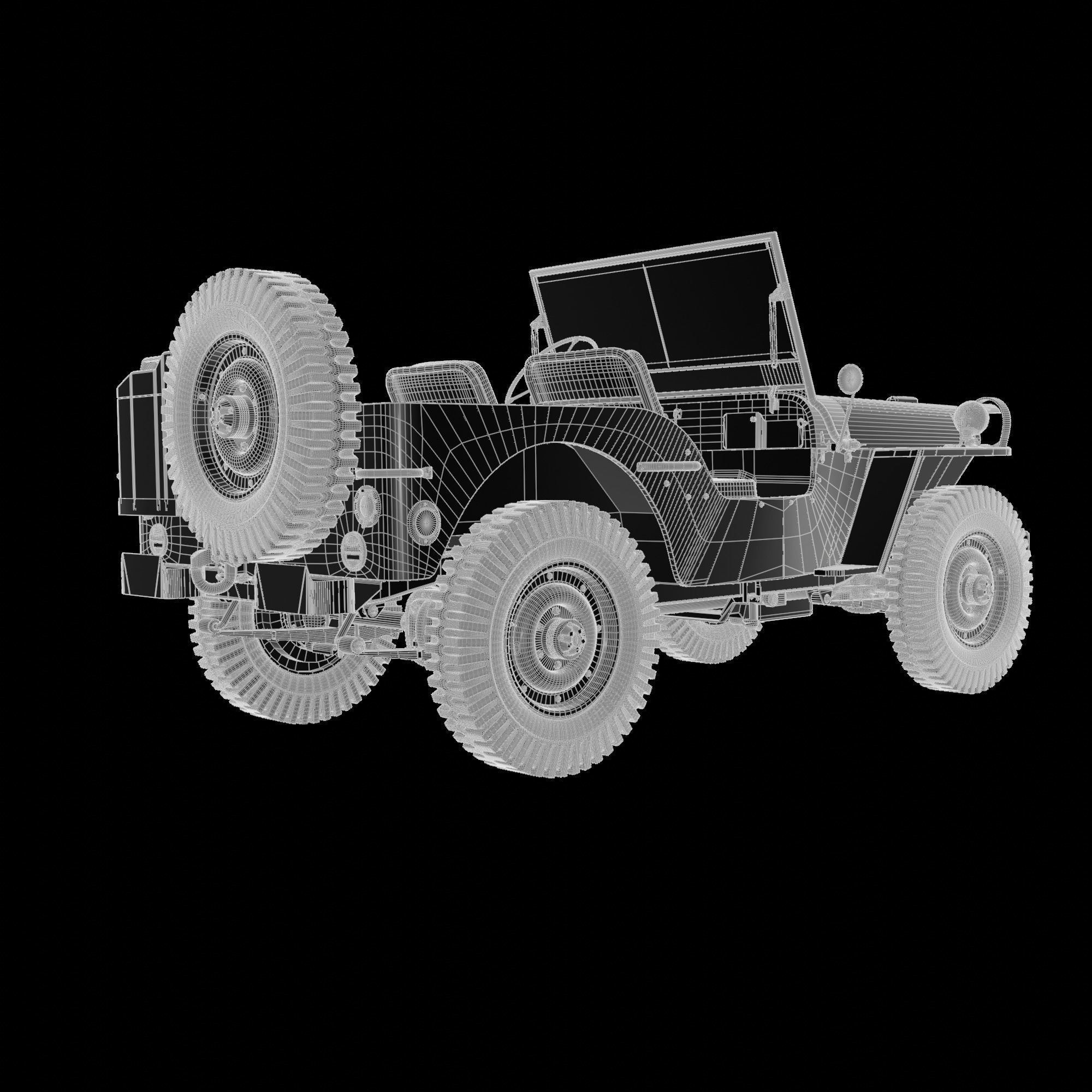 Jeep Willys MP 1942 3D model_8