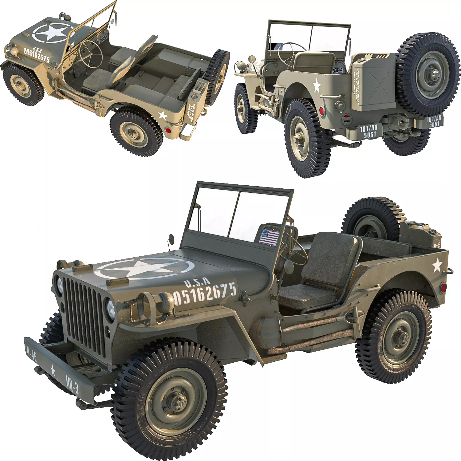 Jeep Willys MP 1942 3D model_0