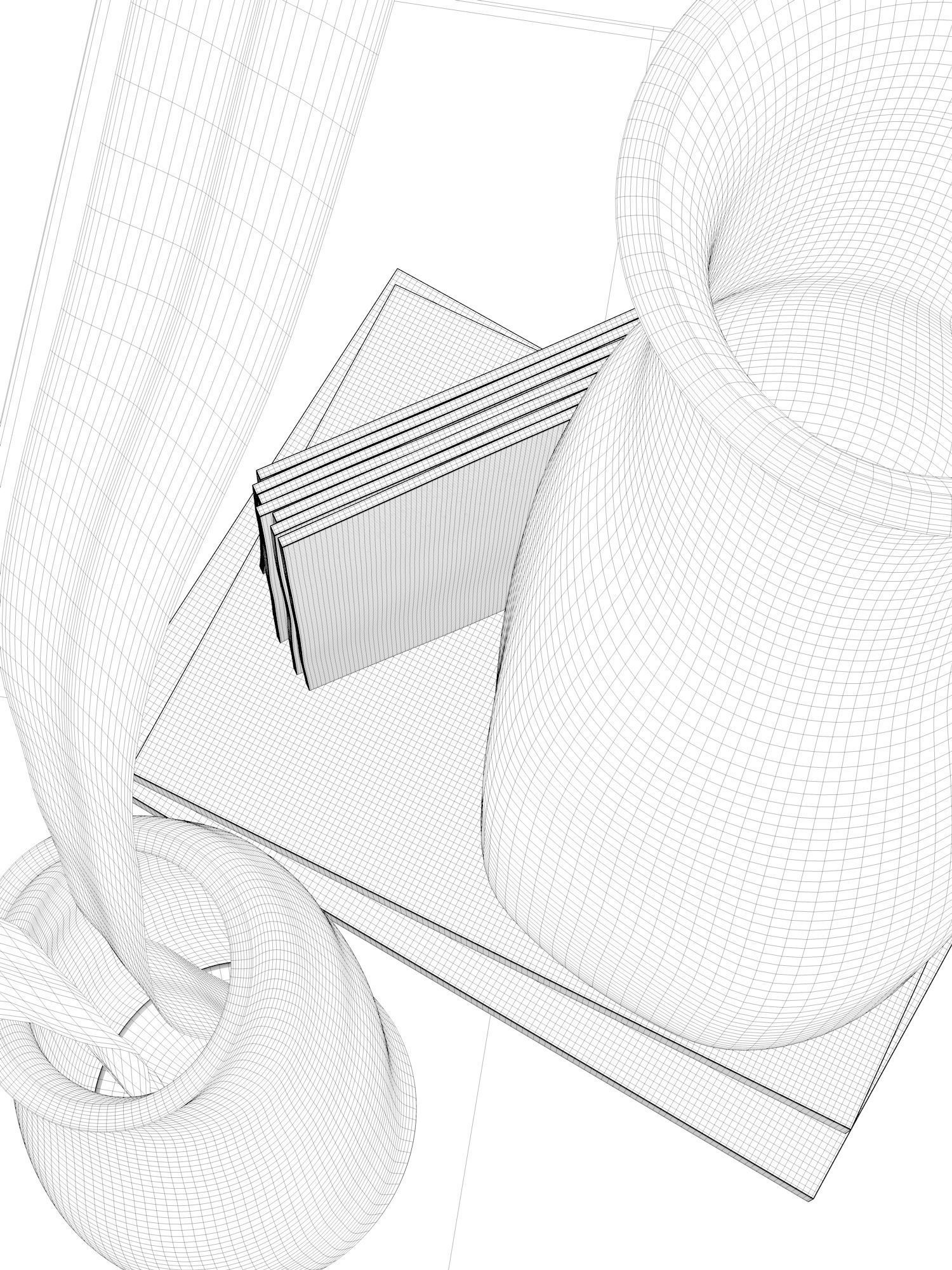 Wooden Vases Composition 3D model_4