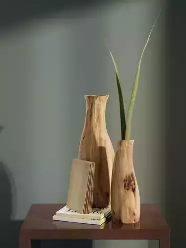 Wooden Vases Composition