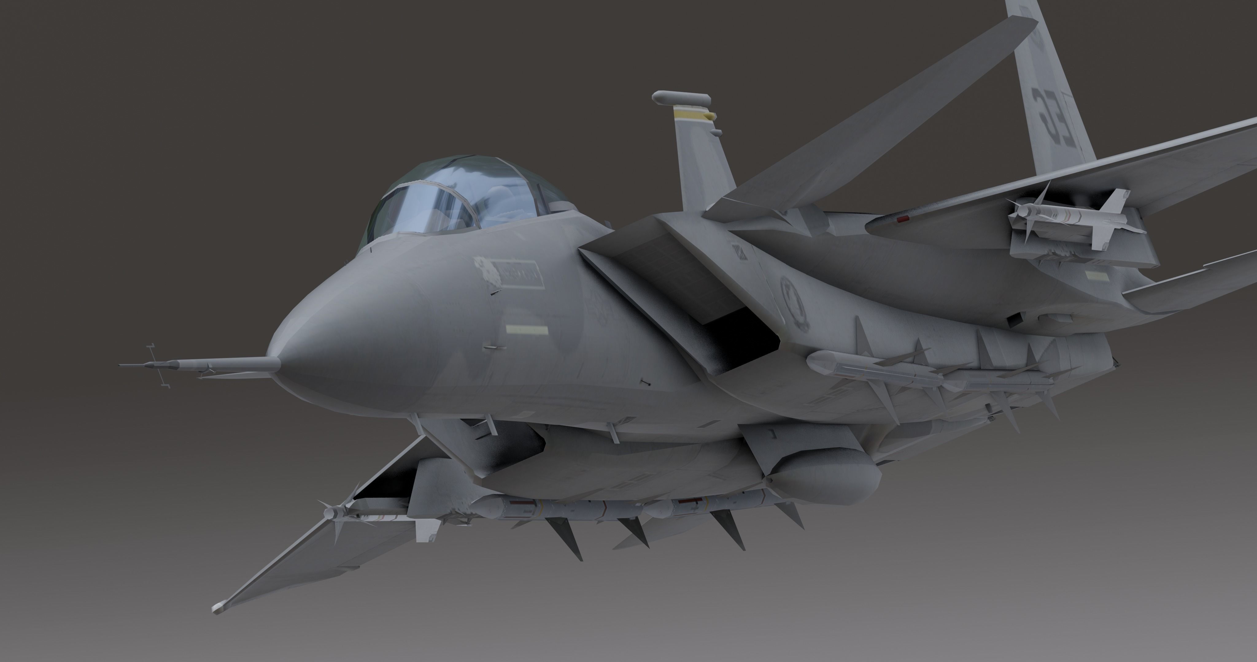 F15 - Falcon Fighter Jet Low-poly 3D model_18