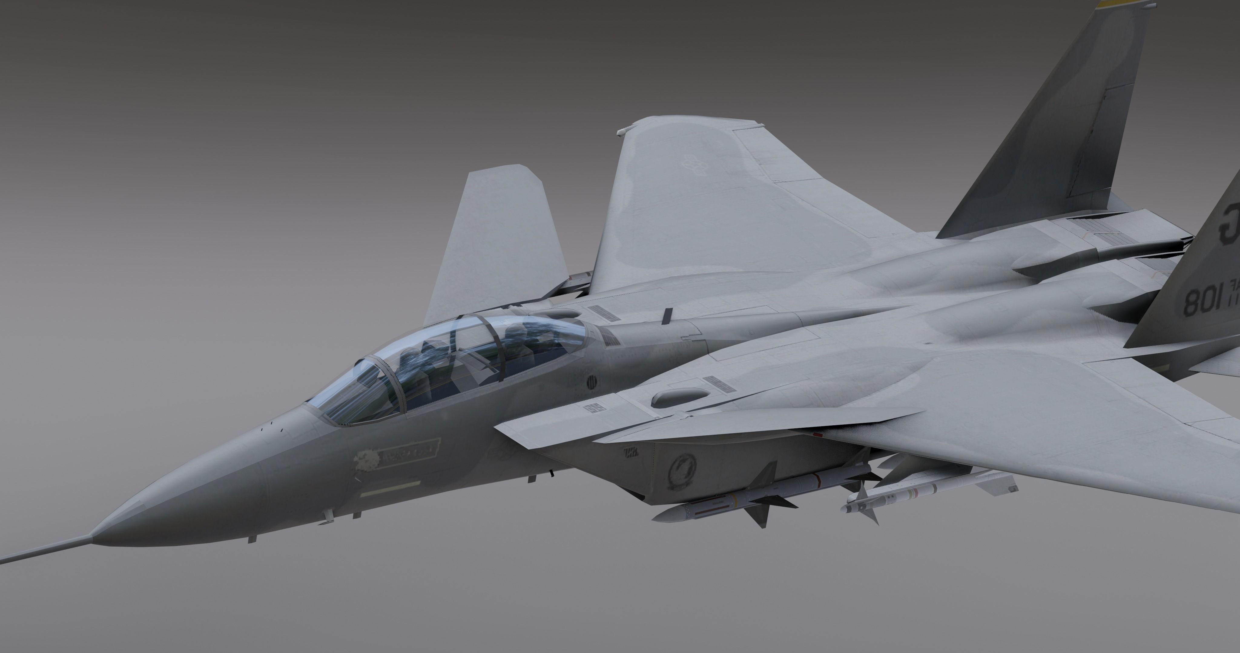 F15 - Falcon Fighter Jet Low-poly 3D model_16