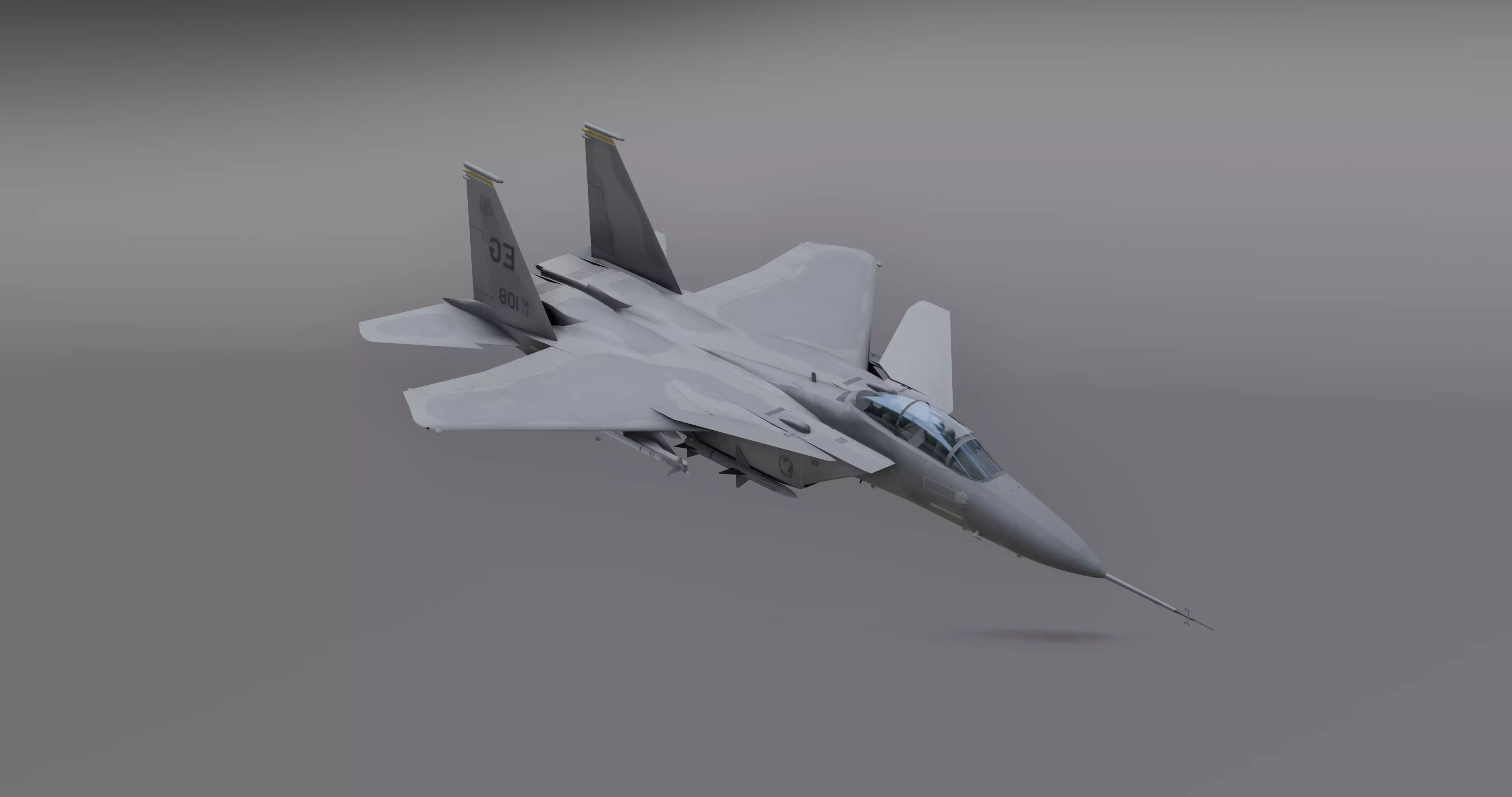 F15 - Falcon Fighter Jet Low-poly 3D model_0