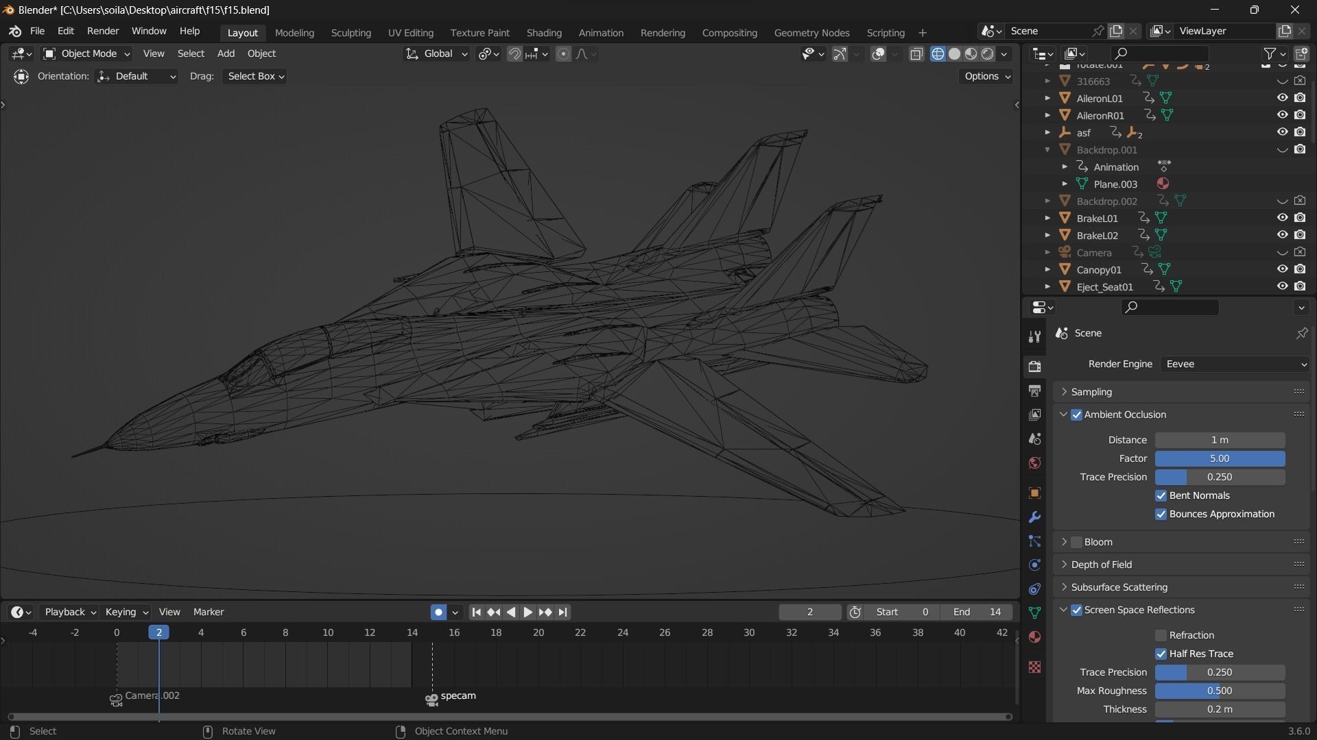 F15 - Falcon Fighter Jet Low-poly 3D model_20