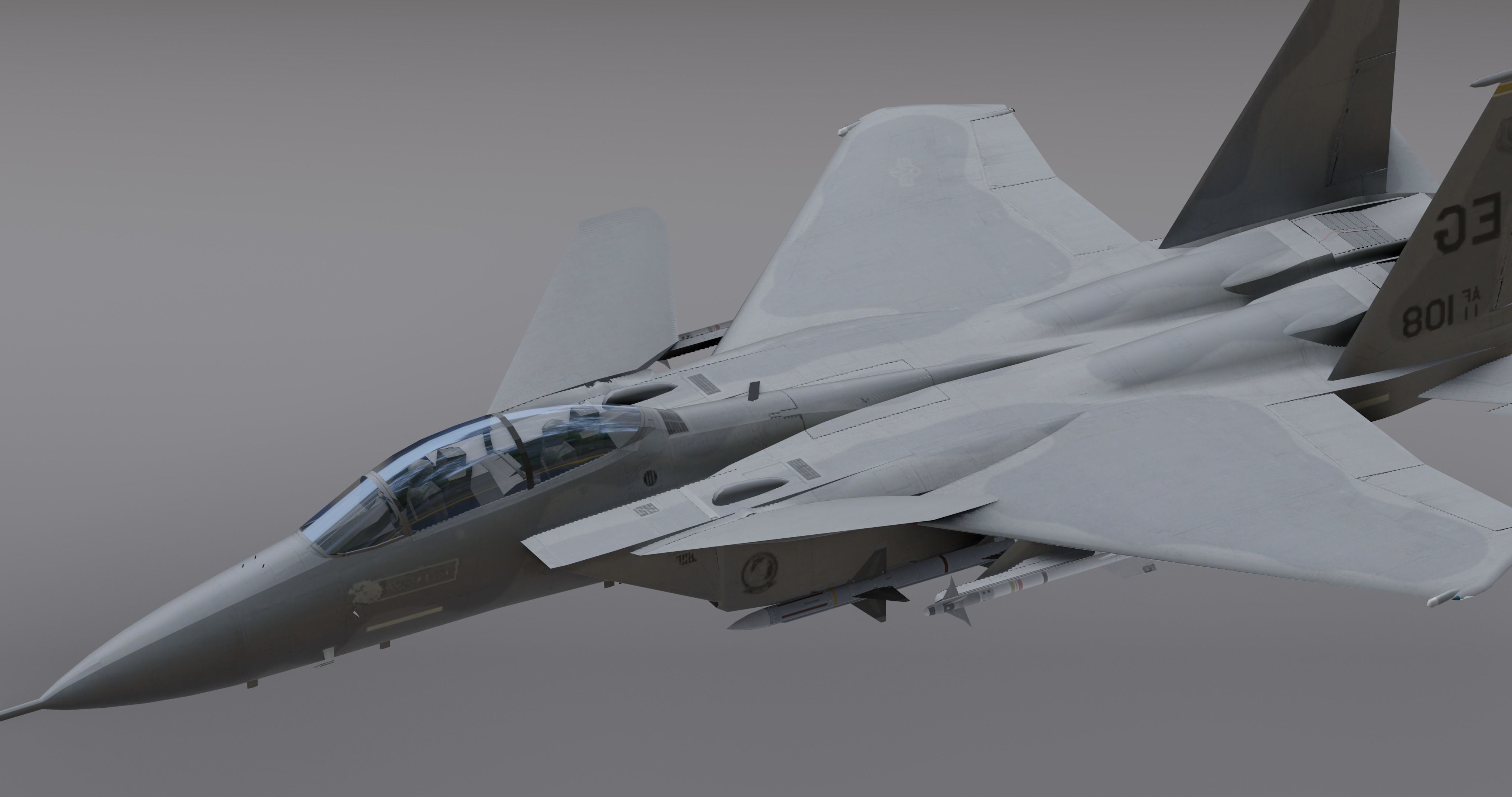 F15 - Falcon Fighter Jet Low-poly 3D model_15