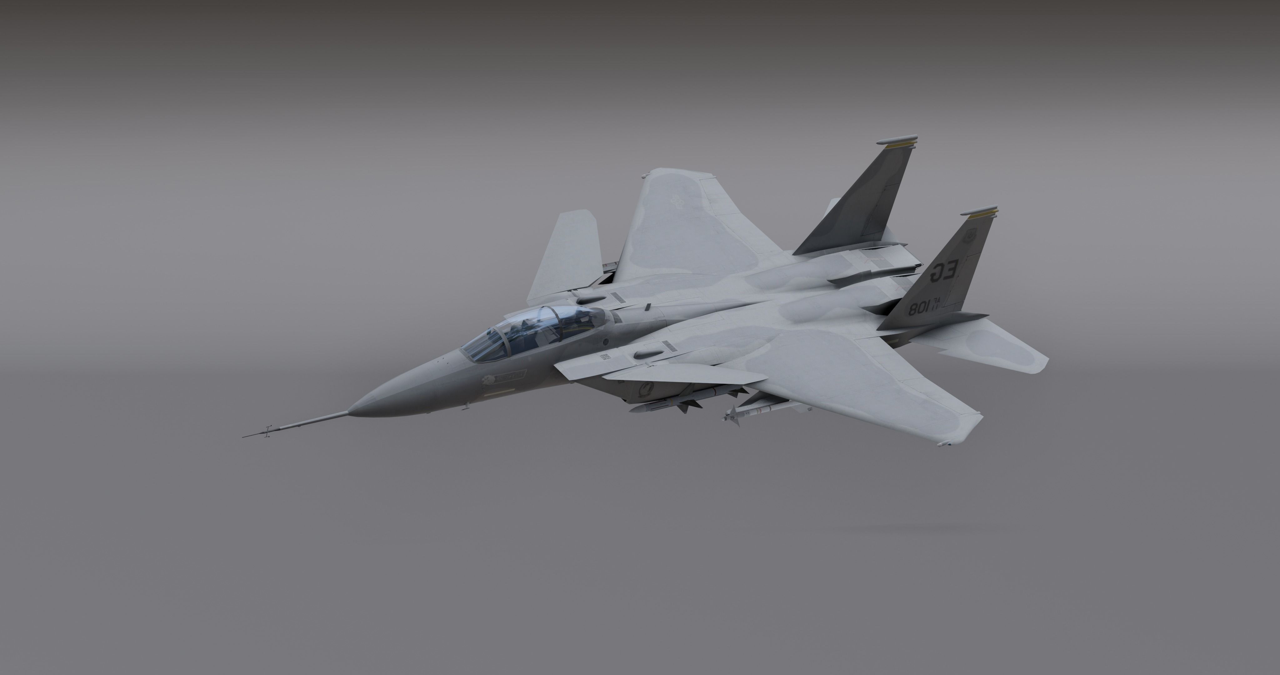 F15 - Falcon Fighter Jet Low-poly 3D model_10