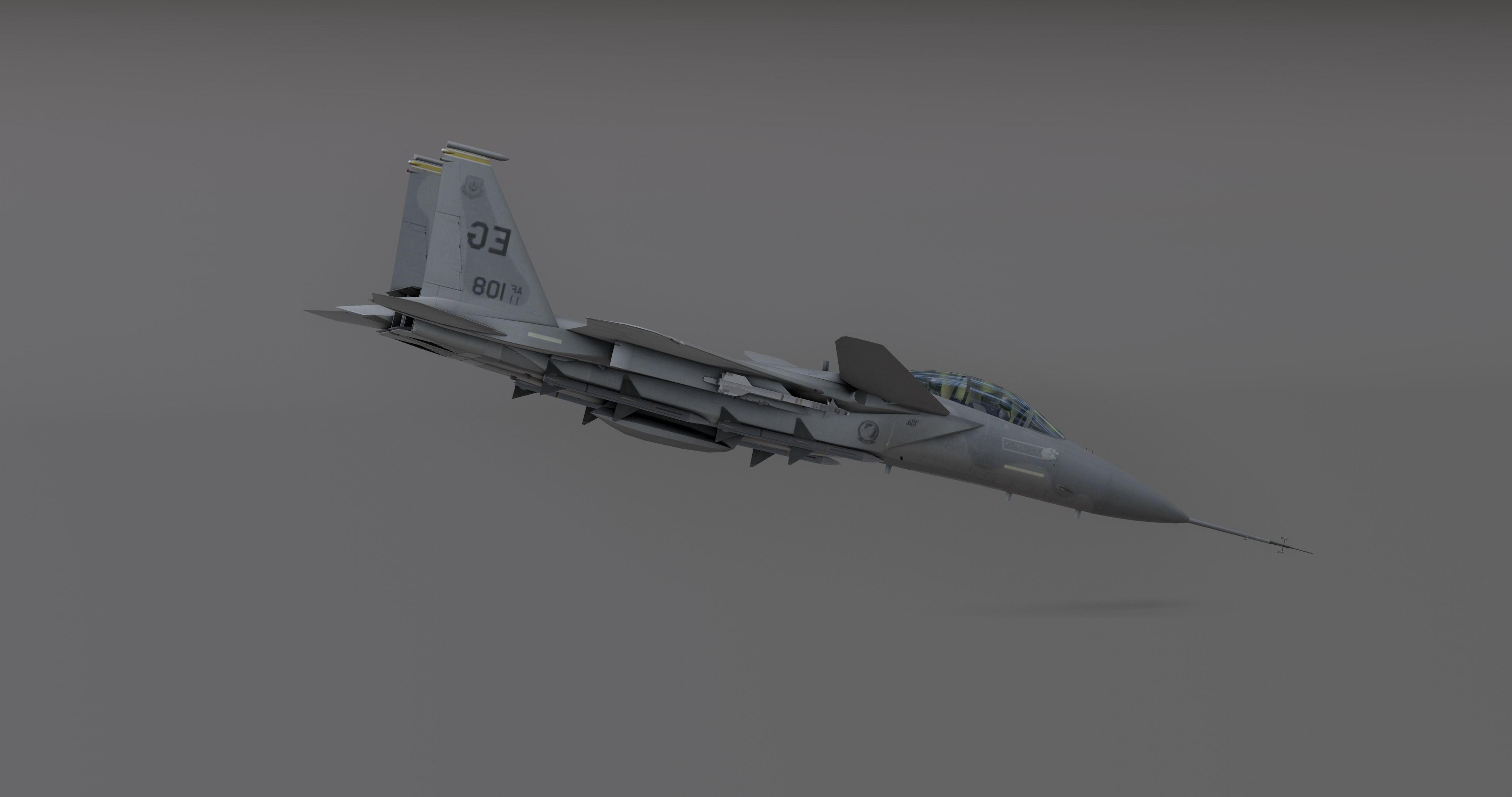 F15 - Falcon Fighter Jet Low-poly 3D model_4