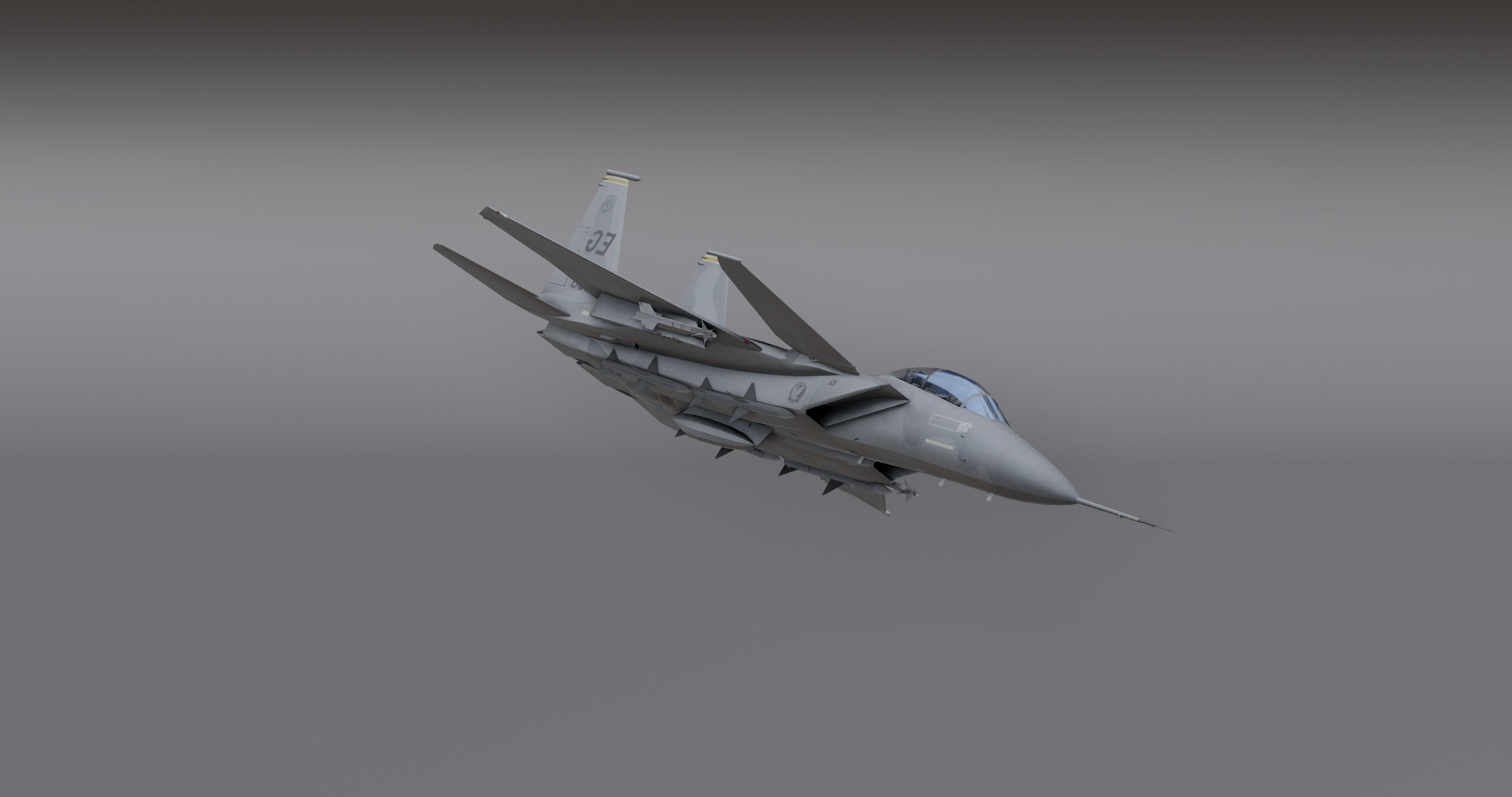 F15 - Falcon Fighter Jet Low-poly 3D model_14