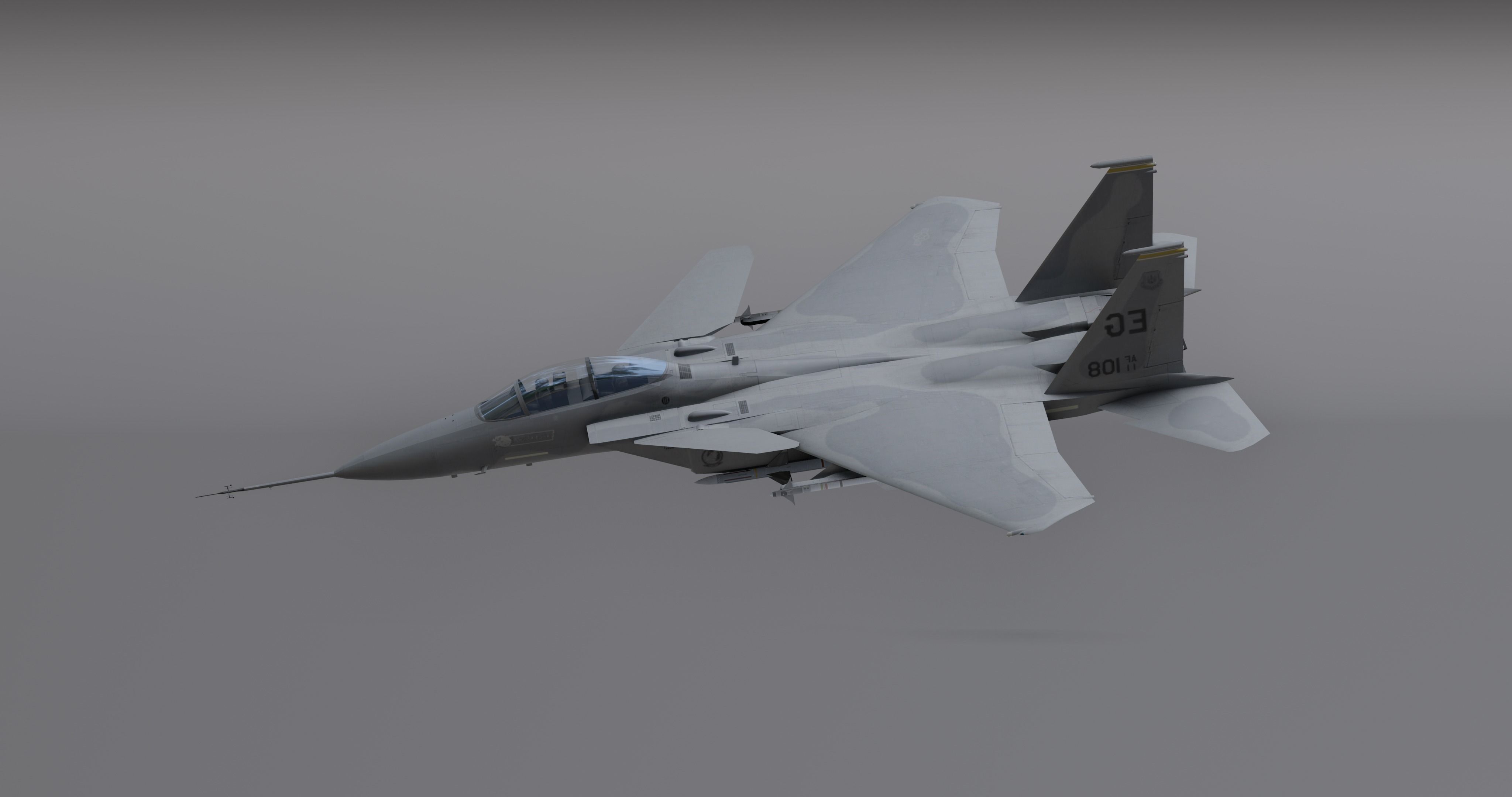 F15 - Falcon Fighter Jet Low-poly 3D model_9