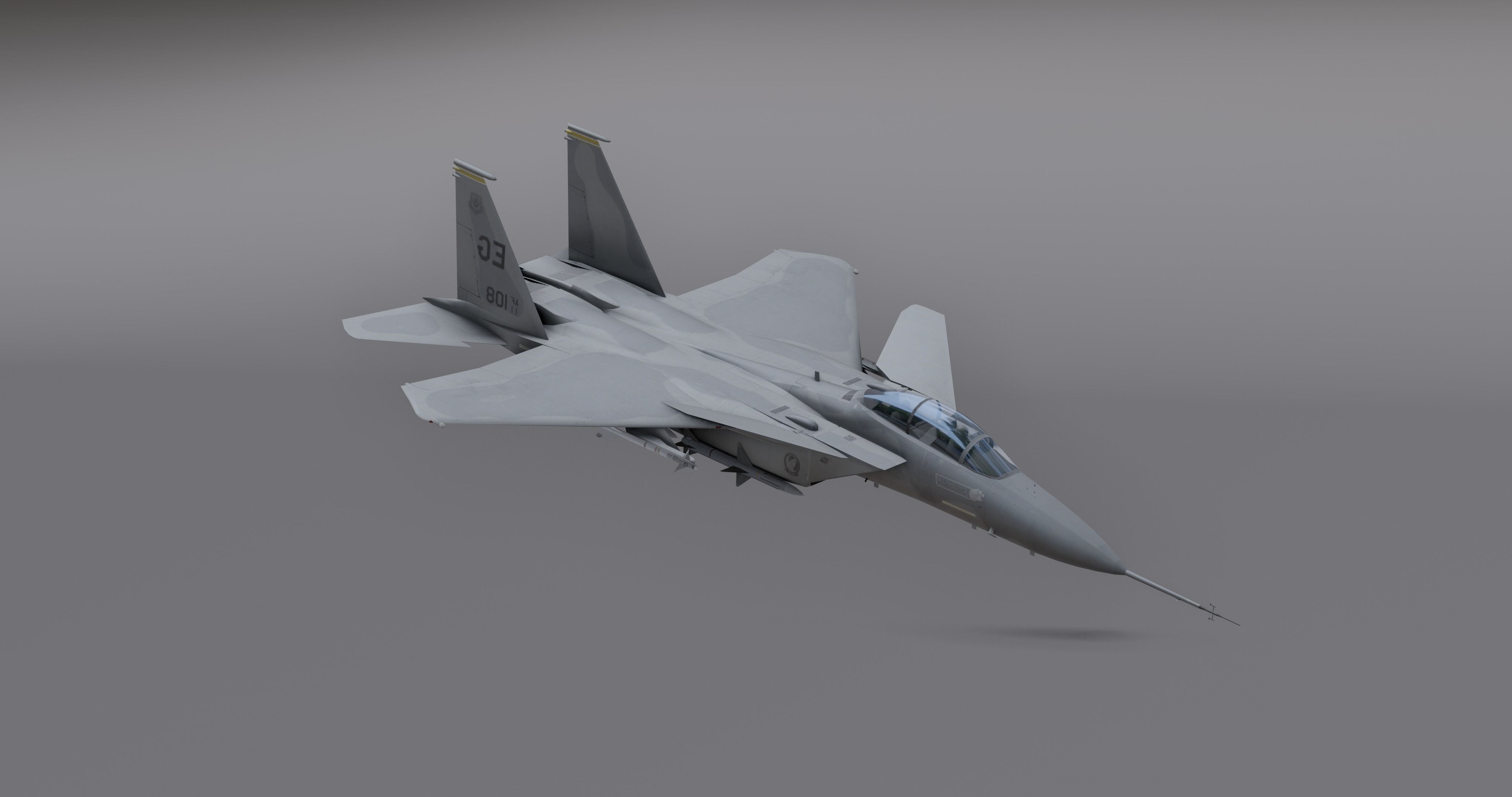 F15 - Falcon Fighter Jet Low-poly 3D model_1