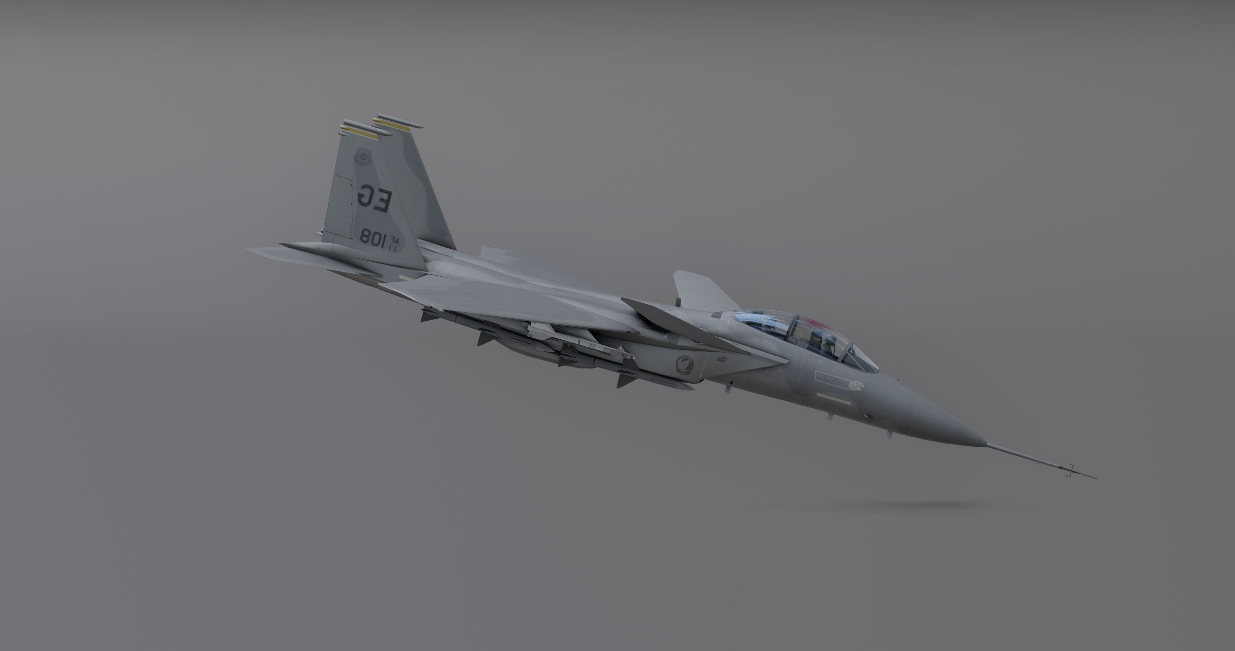 F15 - Falcon Fighter Jet Low-poly 3D model_3
