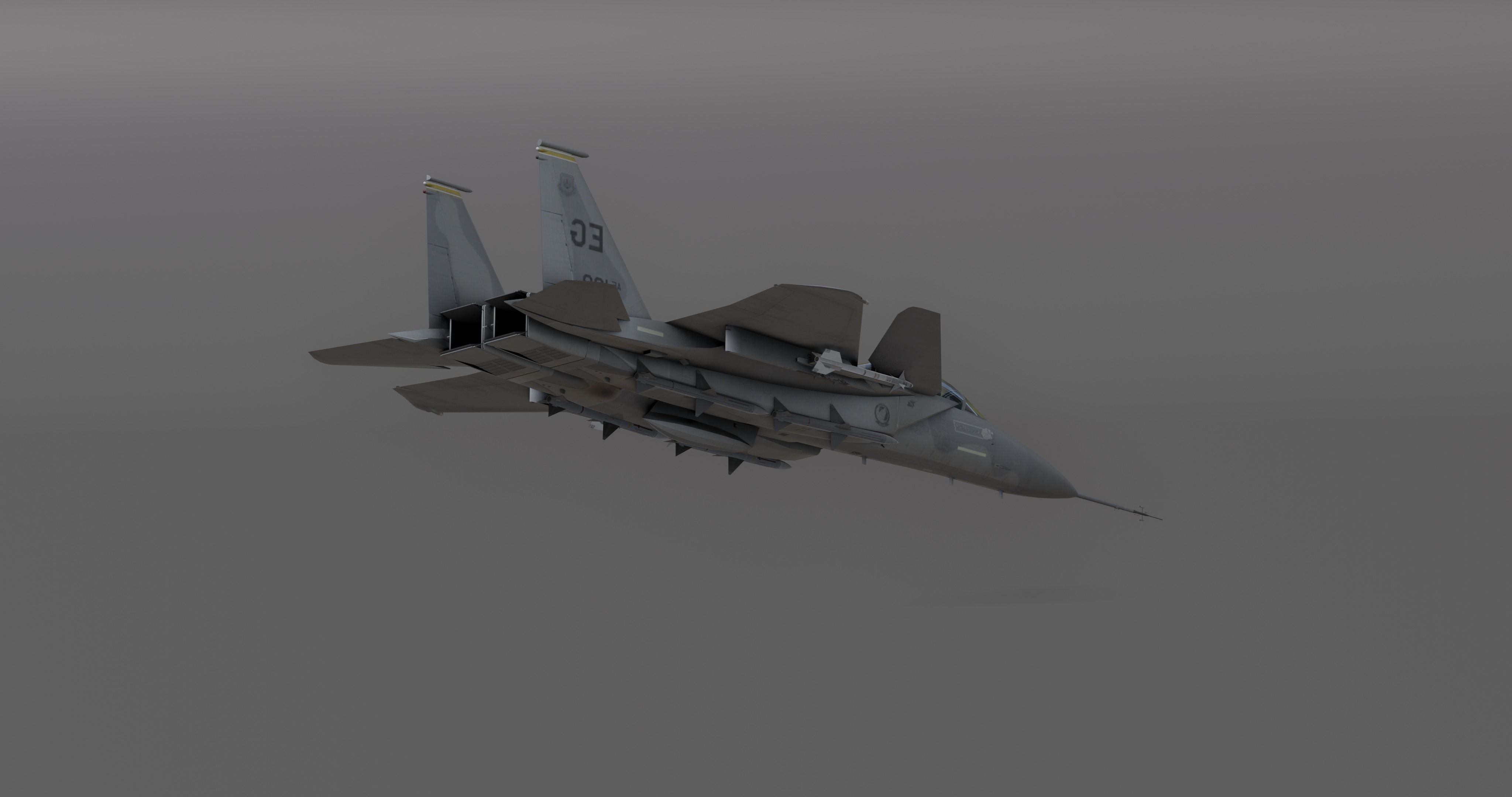 F15 - Falcon Fighter Jet Low-poly 3D model_5