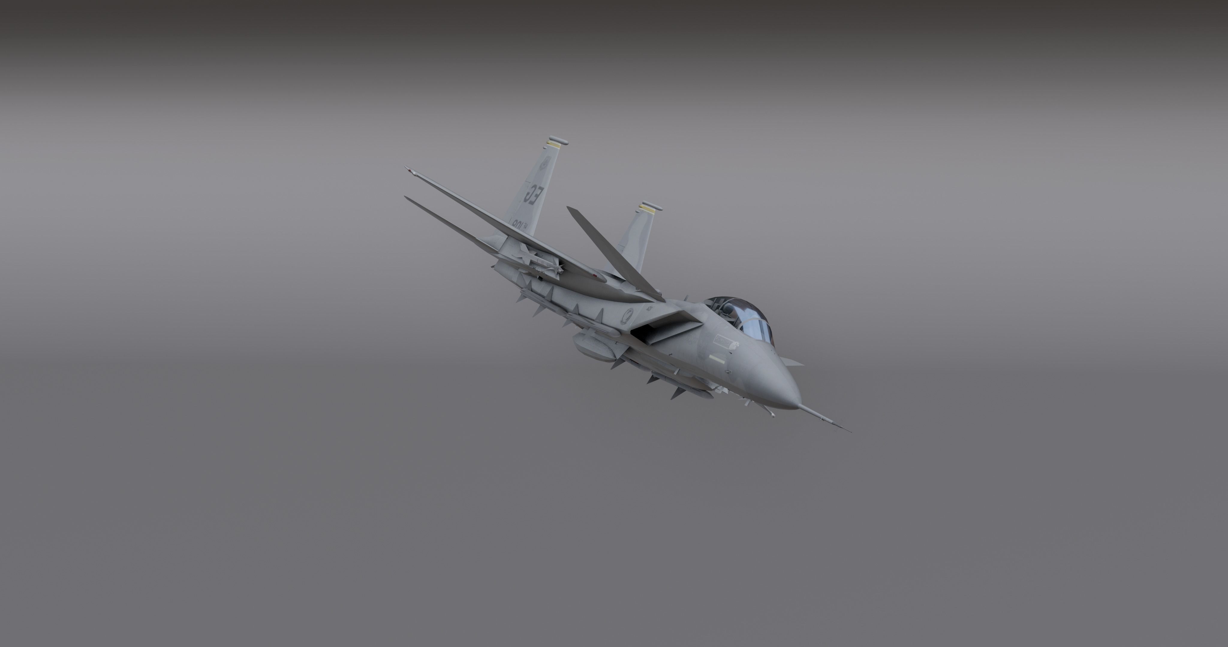 F15 - Falcon Fighter Jet Low-poly 3D model_13