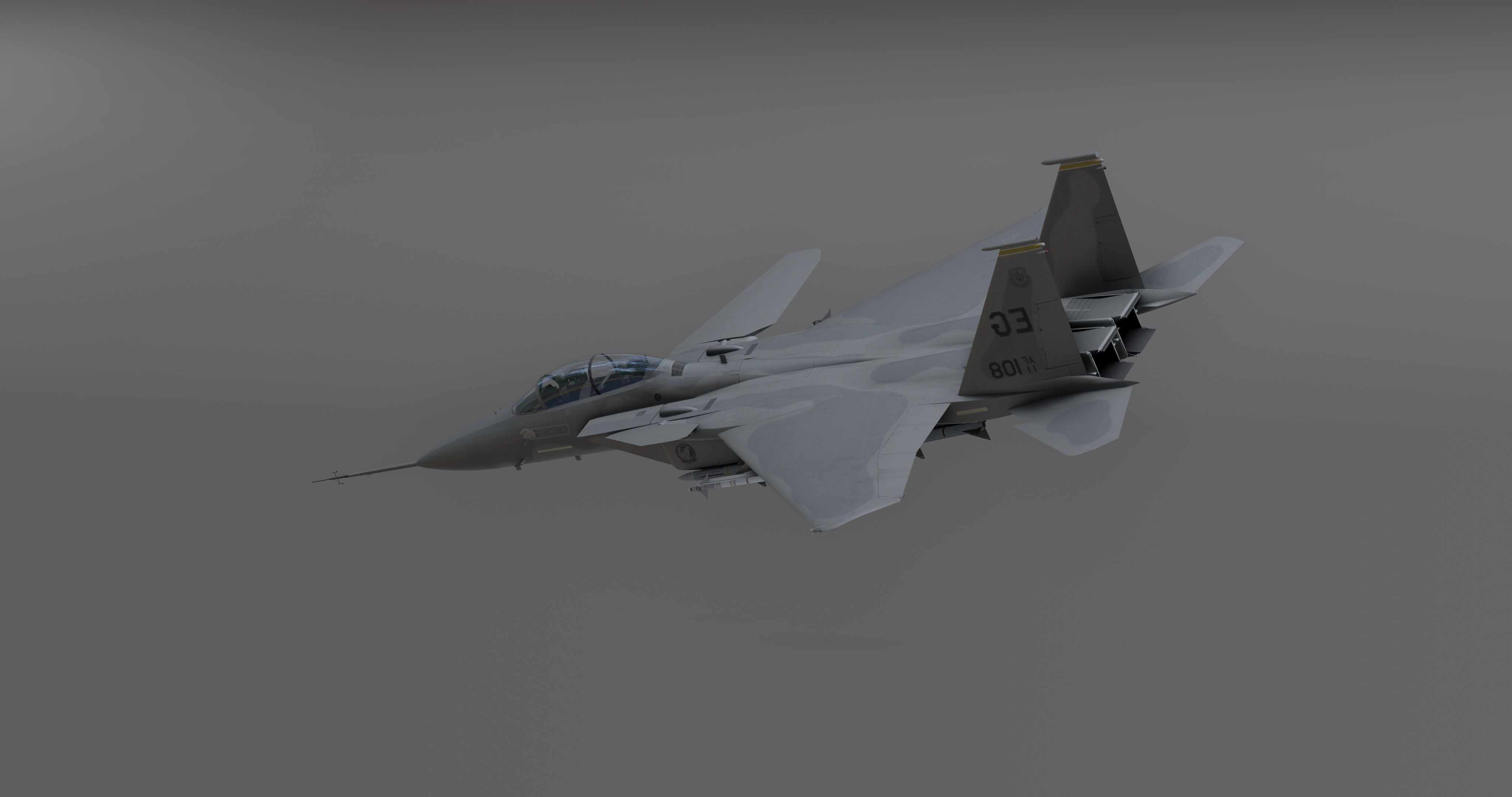 F15 - Falcon Fighter Jet Low-poly 3D model_8
