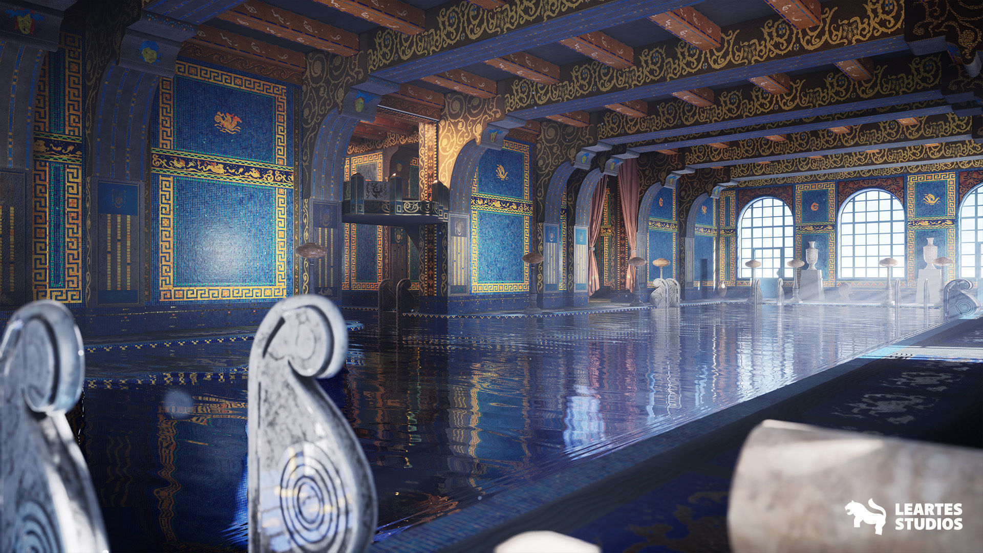 3D model Roman Swimming Pool Environment VR / AR / low-poly | CGTrader