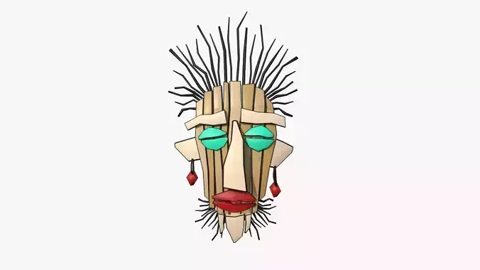 Tribal Mask A11 - Cartoon - Costume Character Design Low-poly 3D model