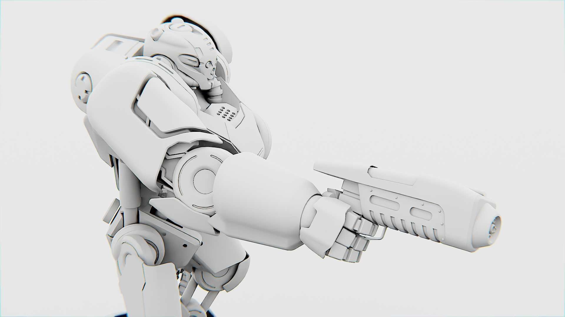 BATTLE DROID SYRIOS  RIGGED 3D model_33