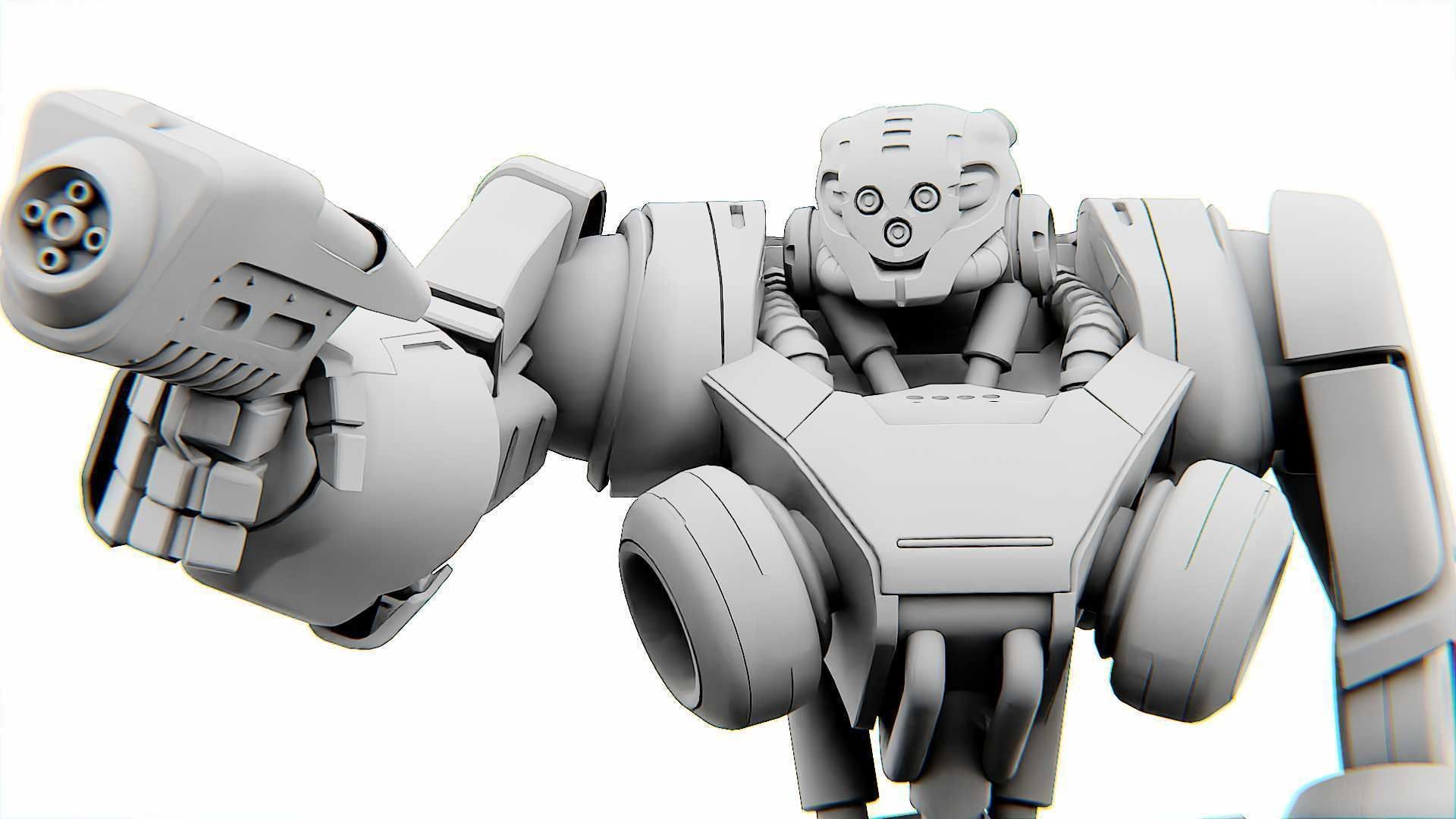 BATTLE DROID SYRIOS  RIGGED 3D model_32