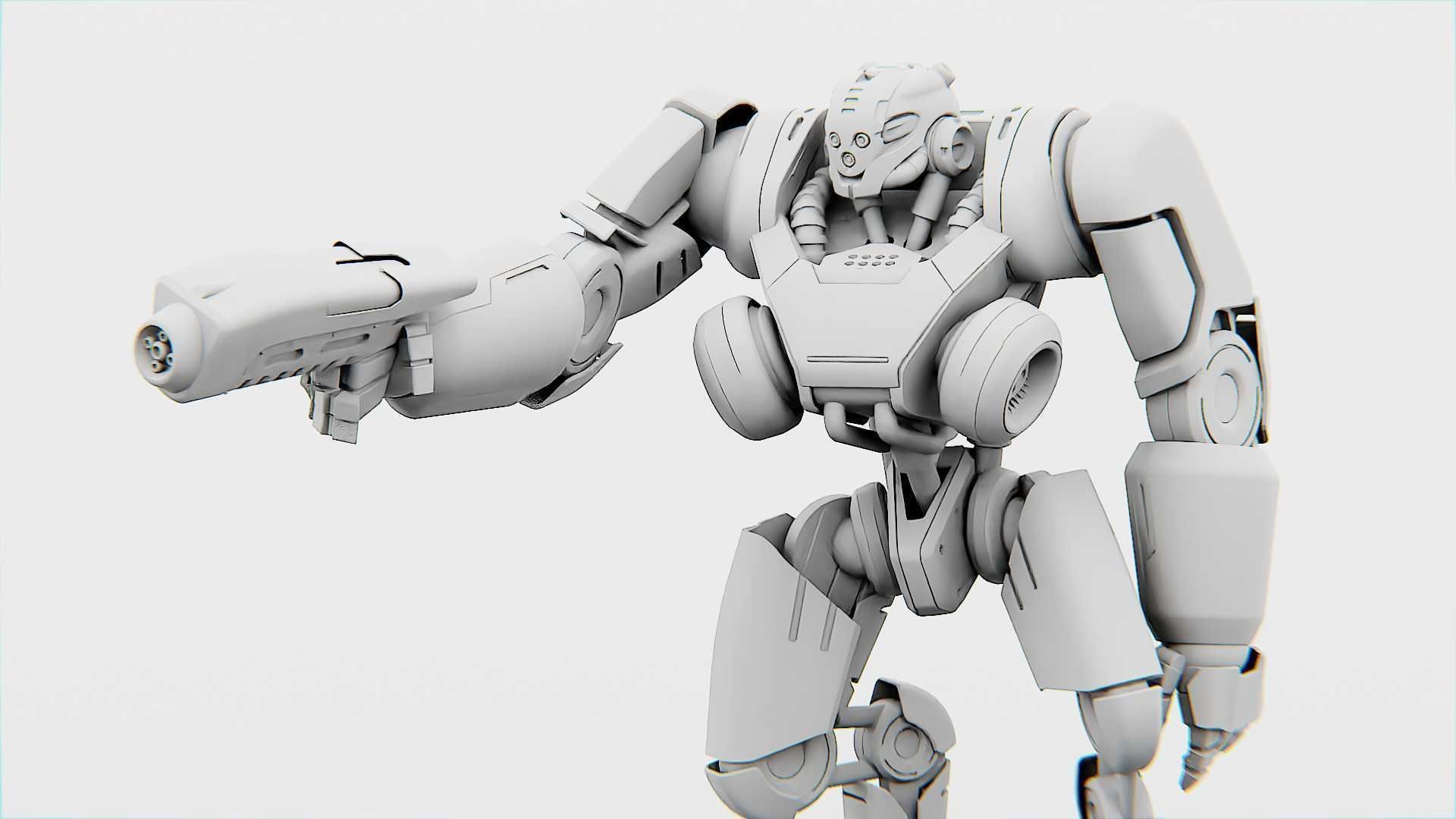 BATTLE DROID SYRIOS  RIGGED 3D model_30