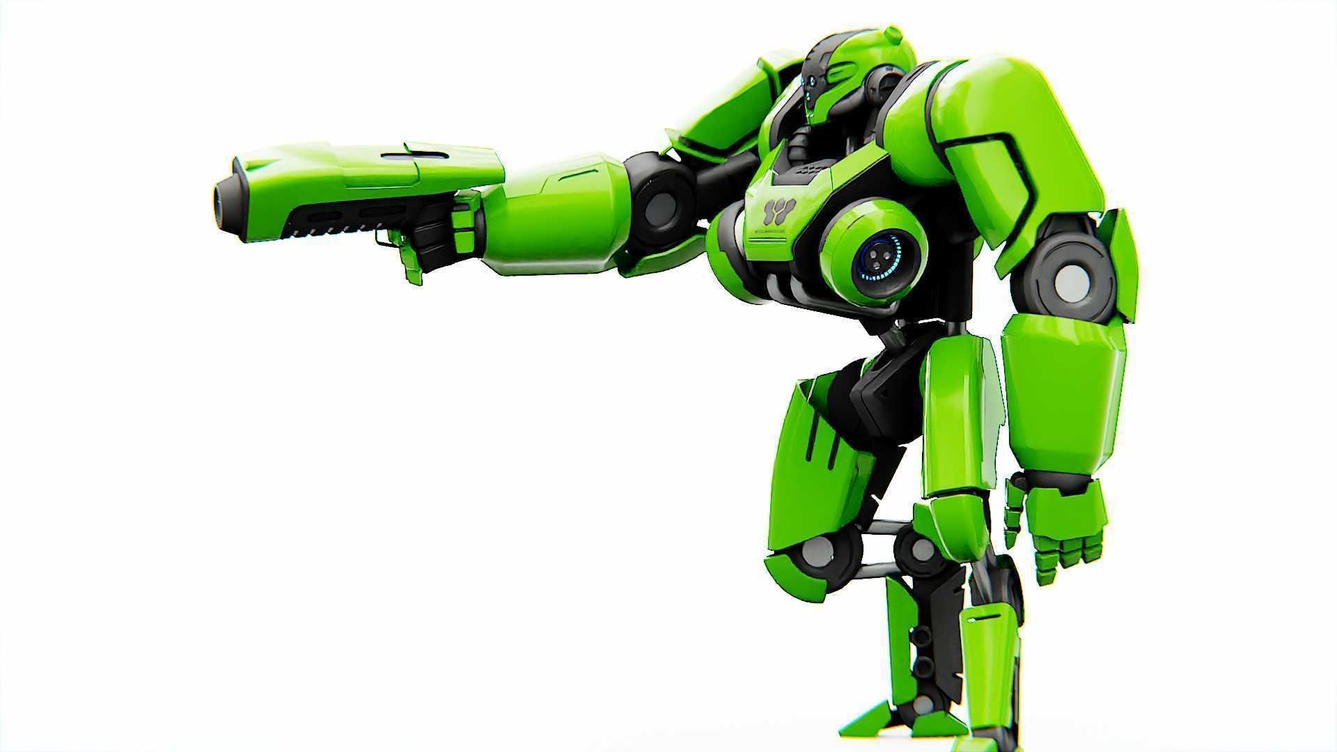 BATTLE DROID SYRIOS  RIGGED 3D model_4