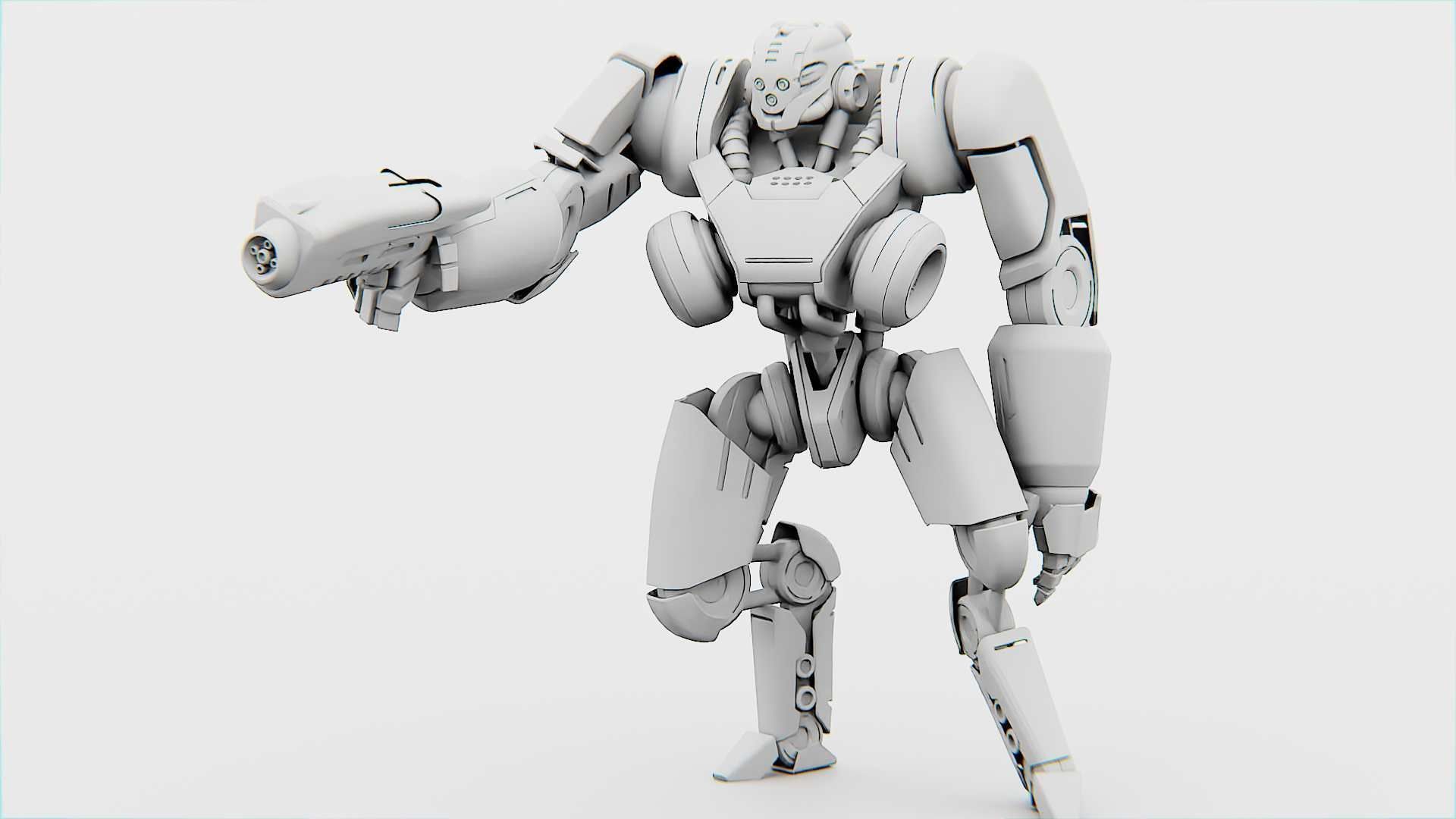 BATTLE DROID SYRIOS  RIGGED 3D model_34