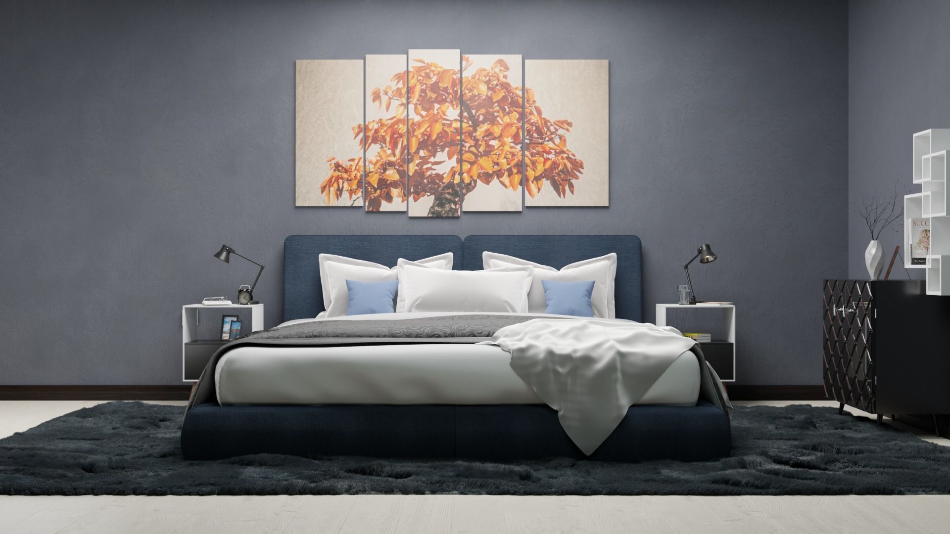 Bedroom bed 3D model_1