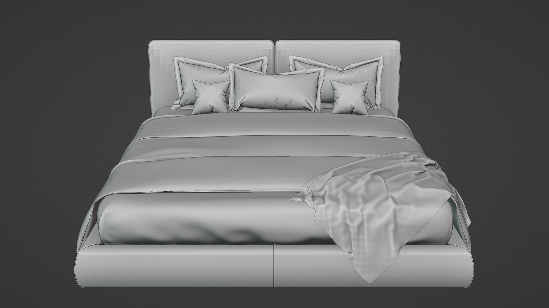 Bedroom bed 3D model_4