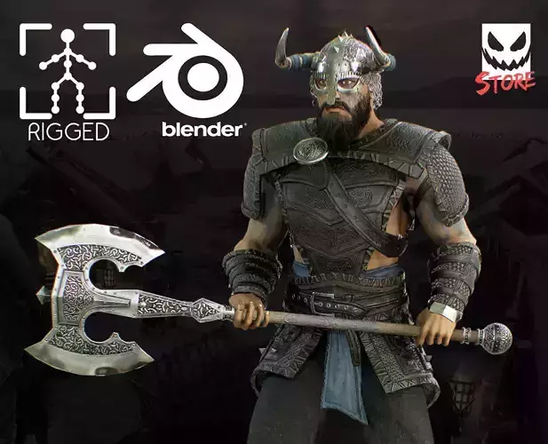 Viking Low-poly 3D model