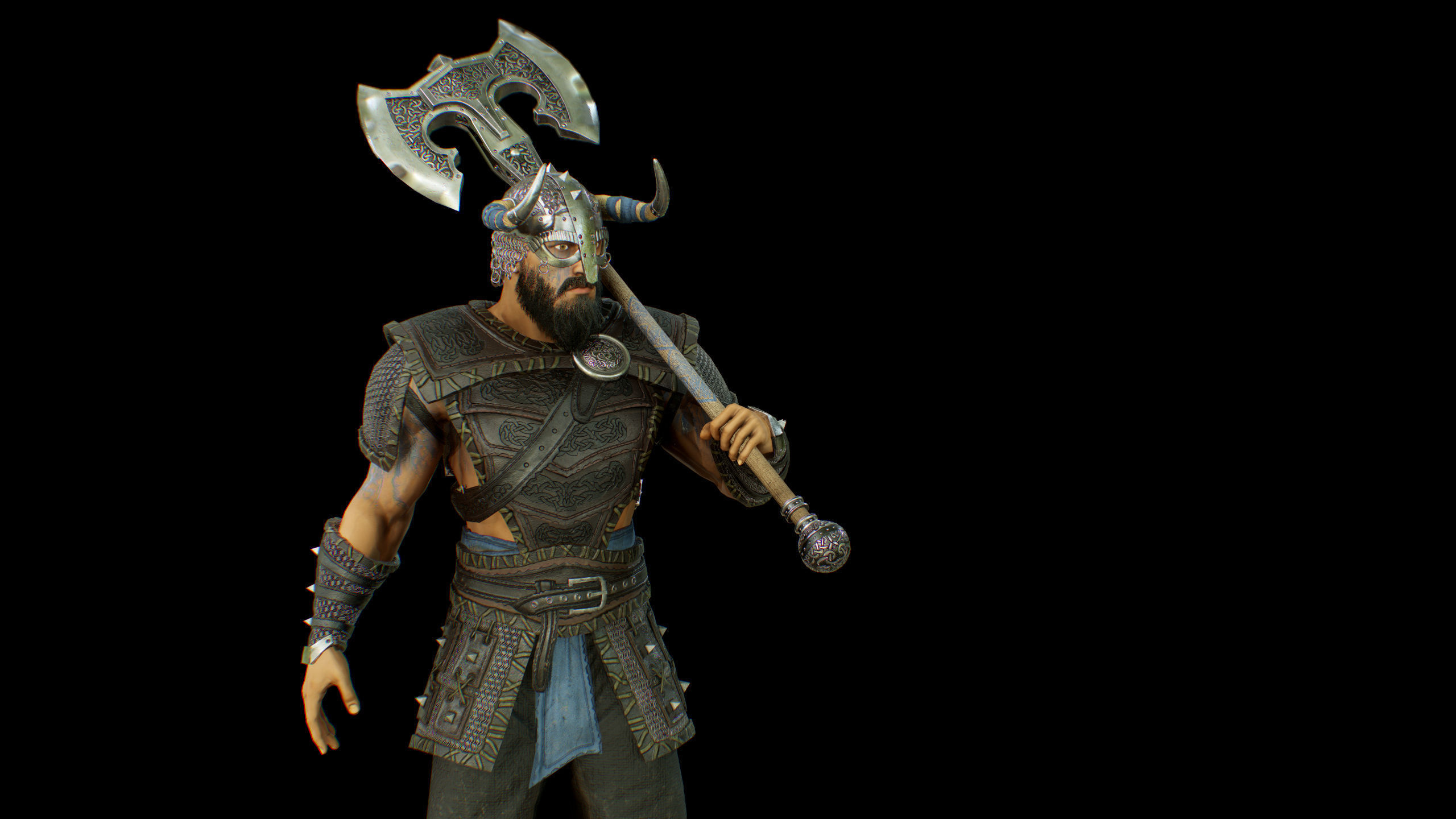 Viking Low-poly 3D model_25