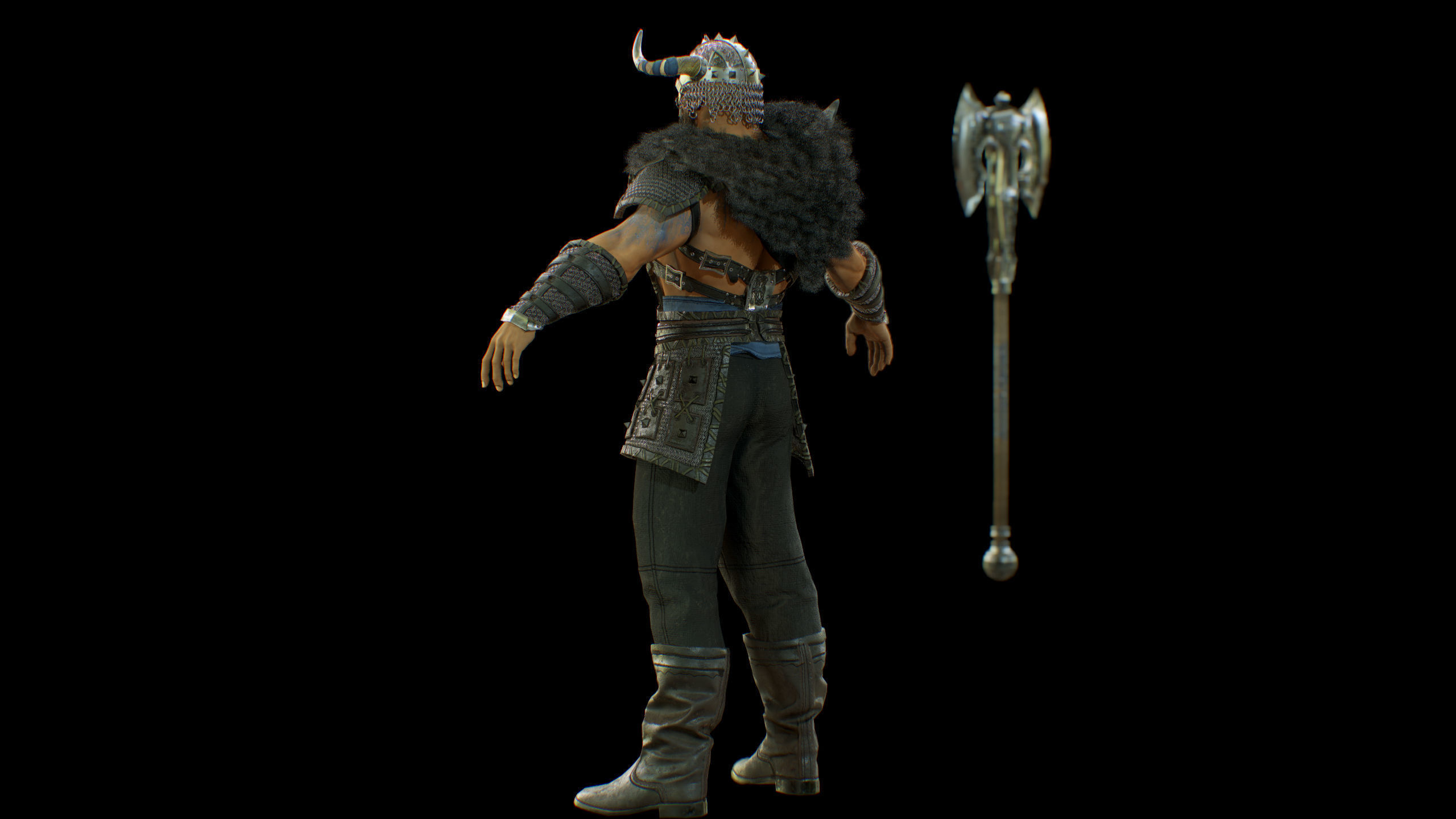 Viking Low-poly 3D model_4