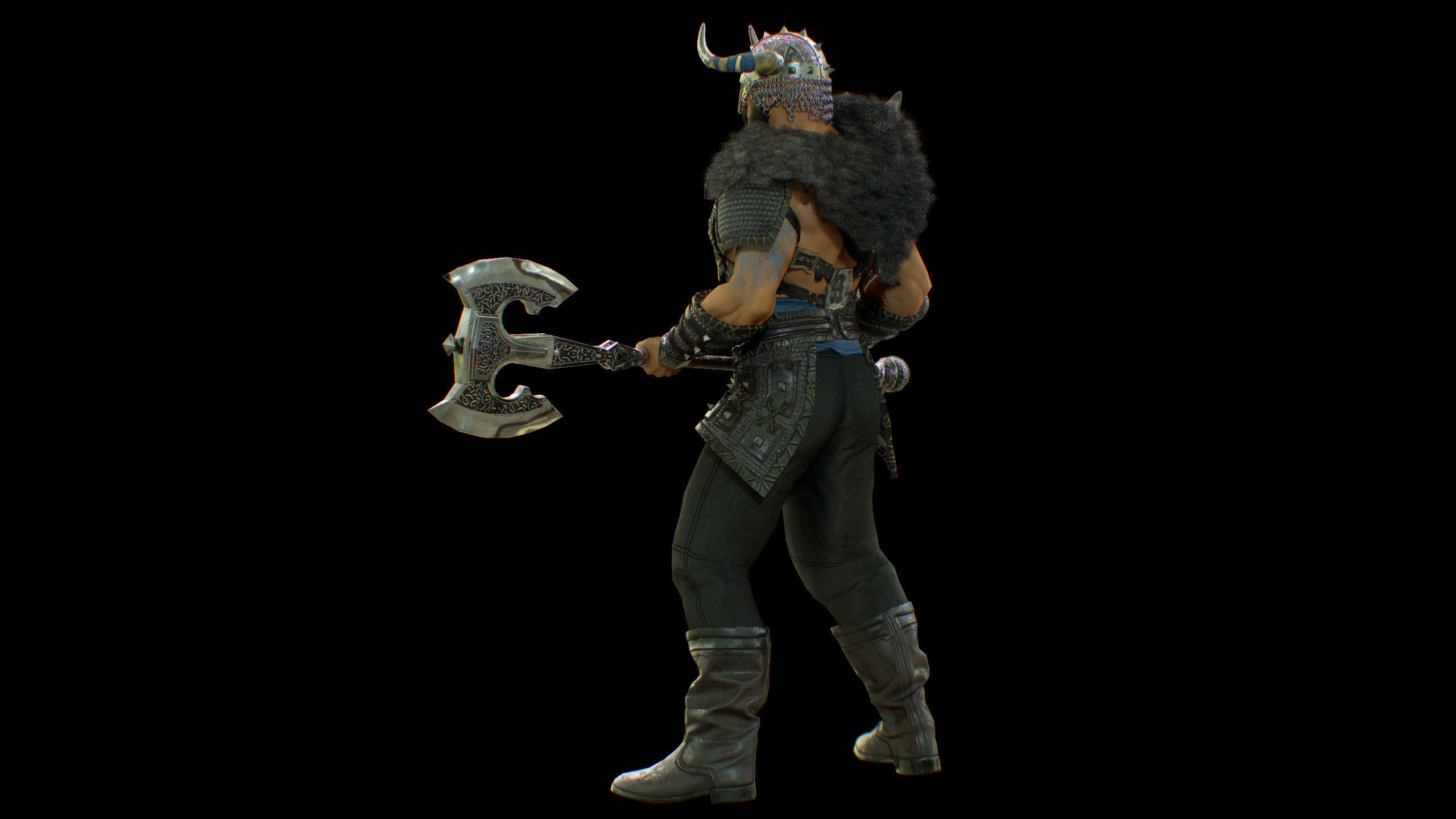 Viking Low-poly 3D model_12