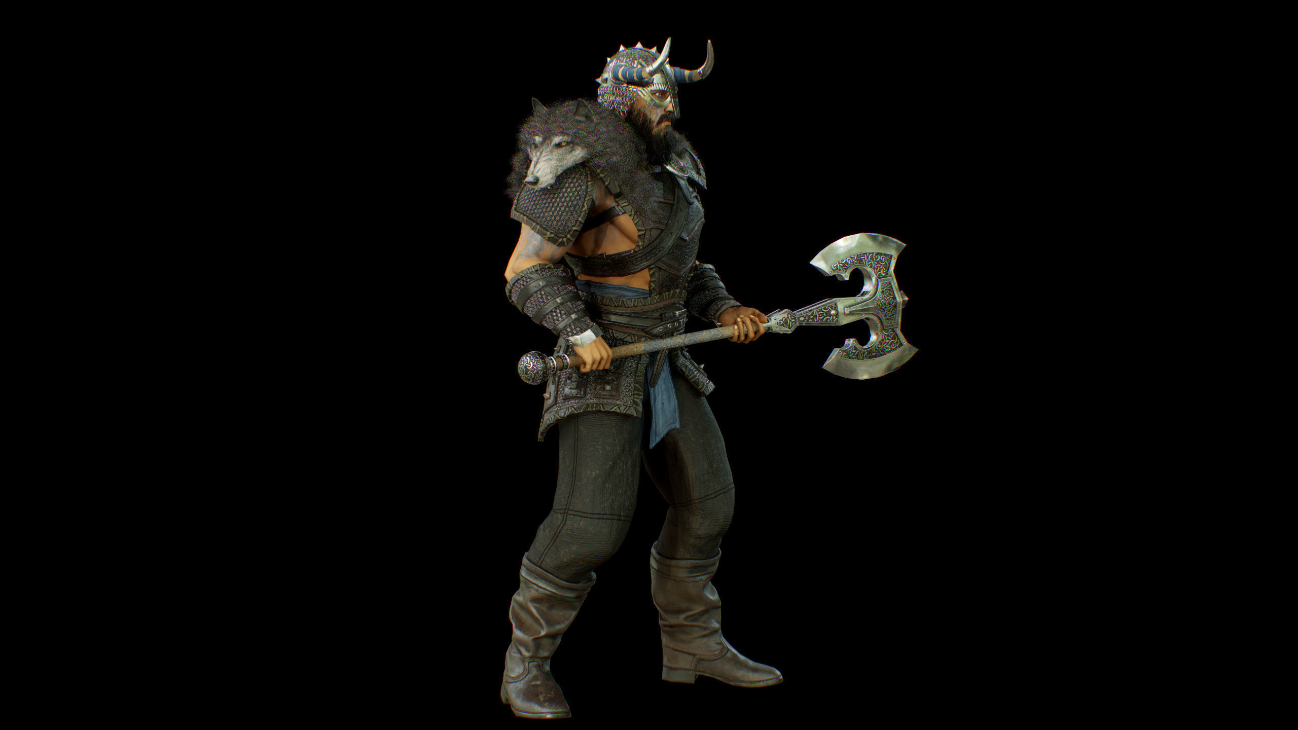 Viking Low-poly 3D model_14