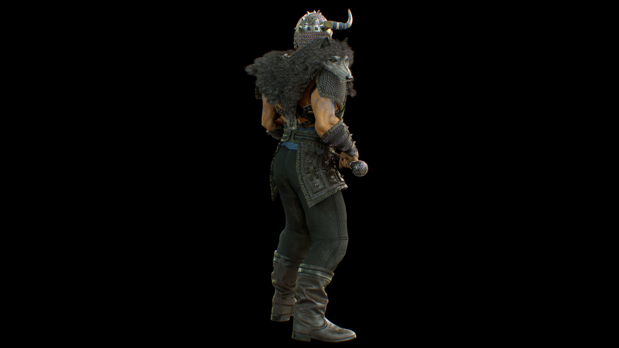 Viking Low-poly 3D model_13