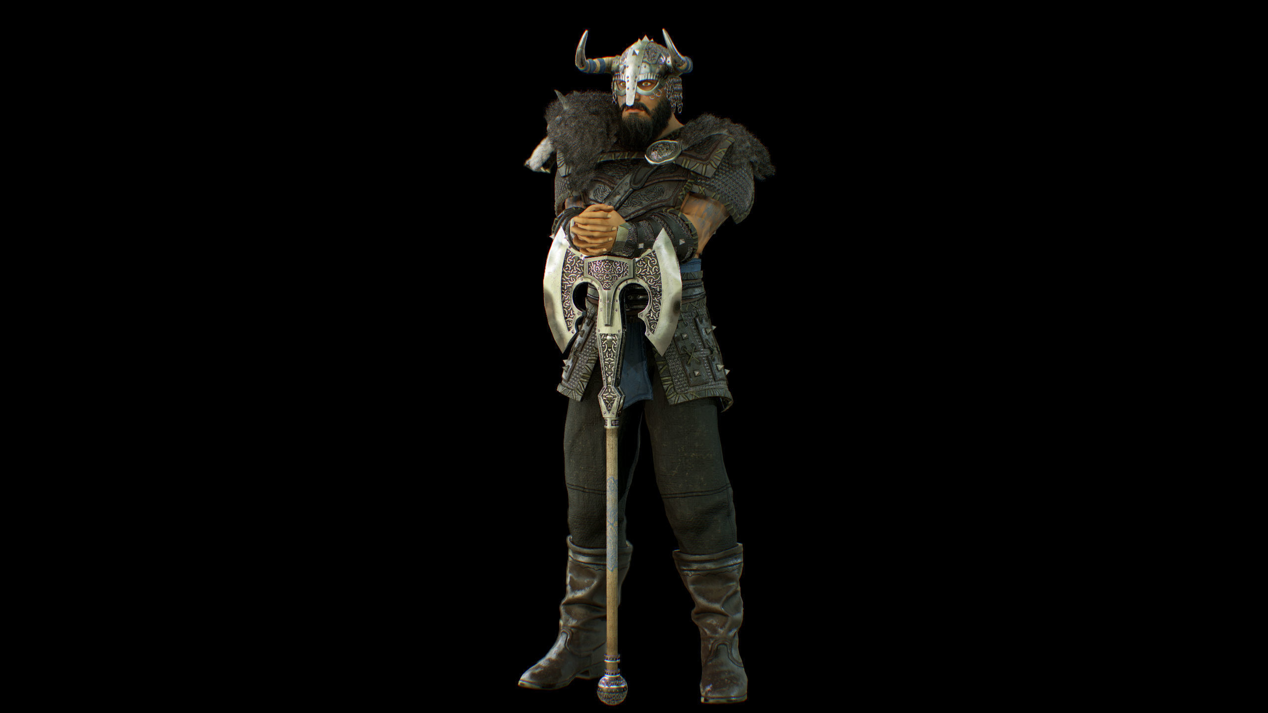 Viking Low-poly 3D model_17