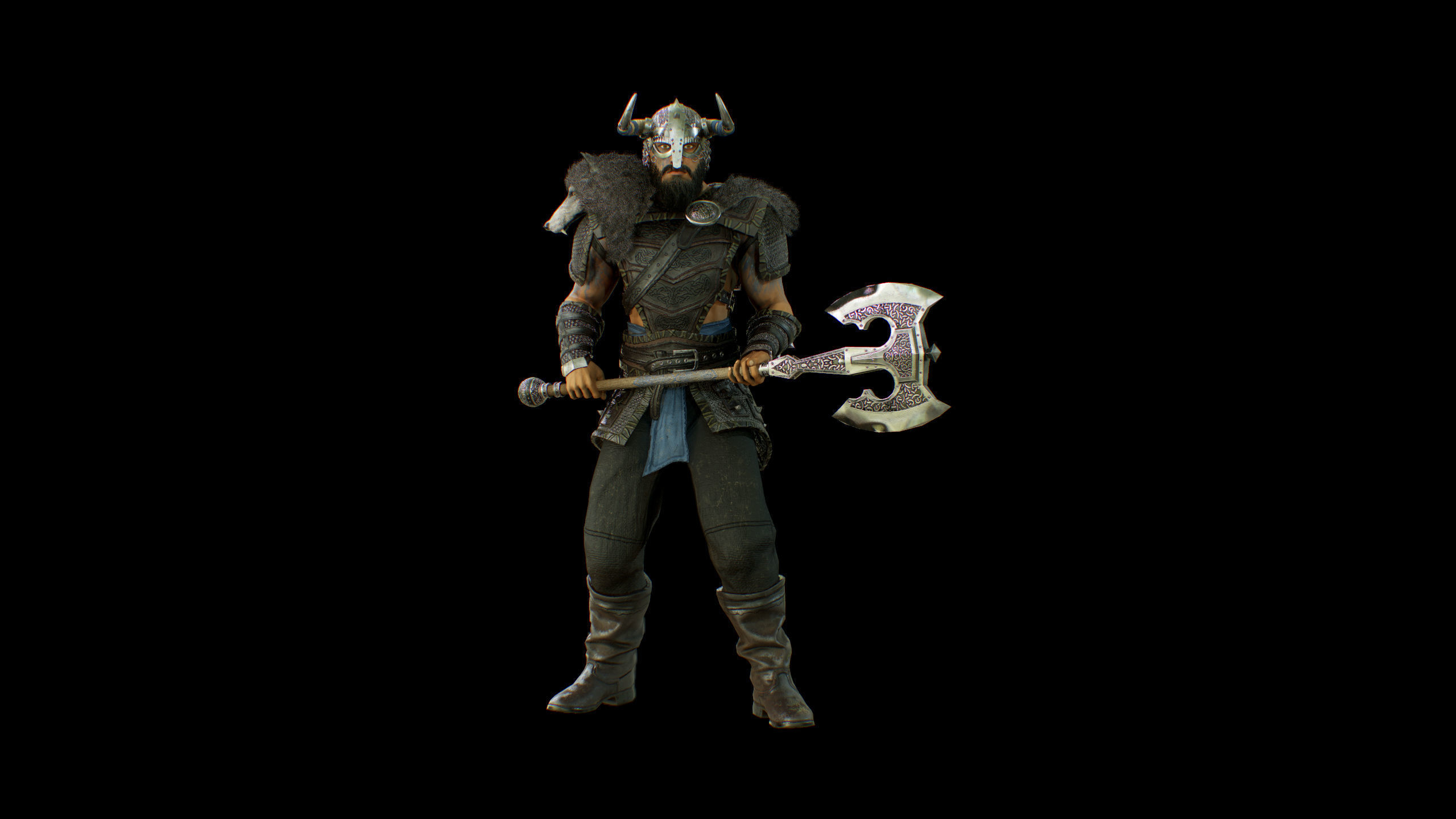Viking Low-poly 3D model_11