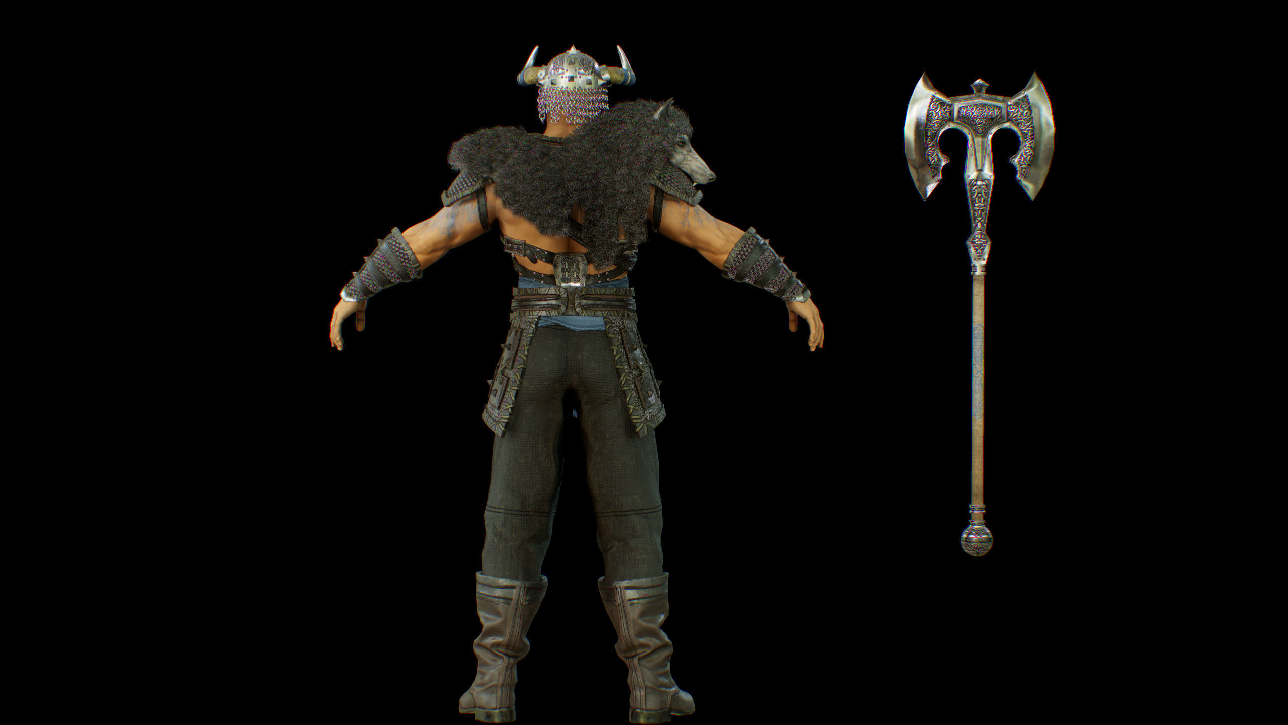 Viking Low-poly 3D model_5