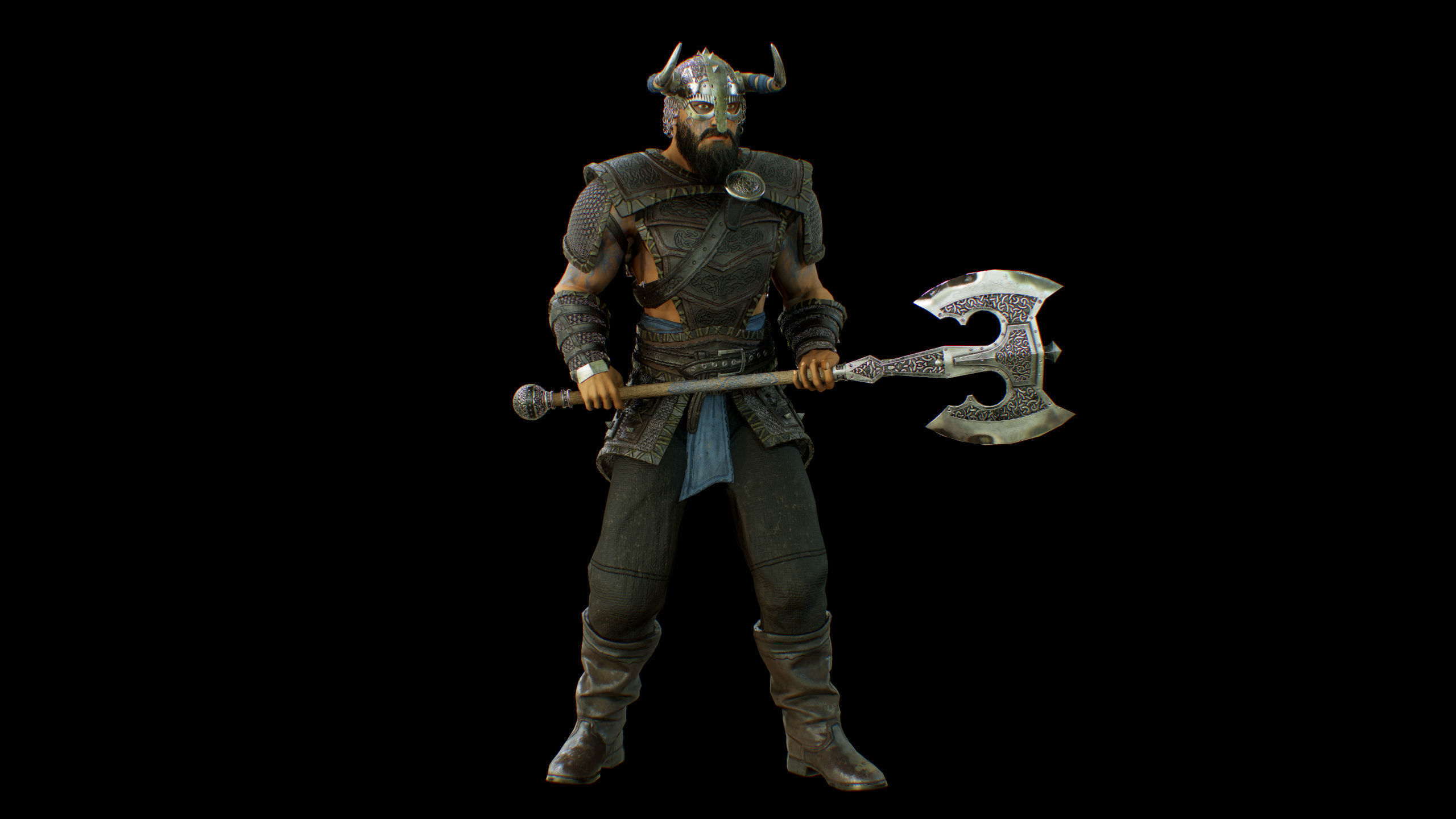 Viking Low-poly 3D model_15