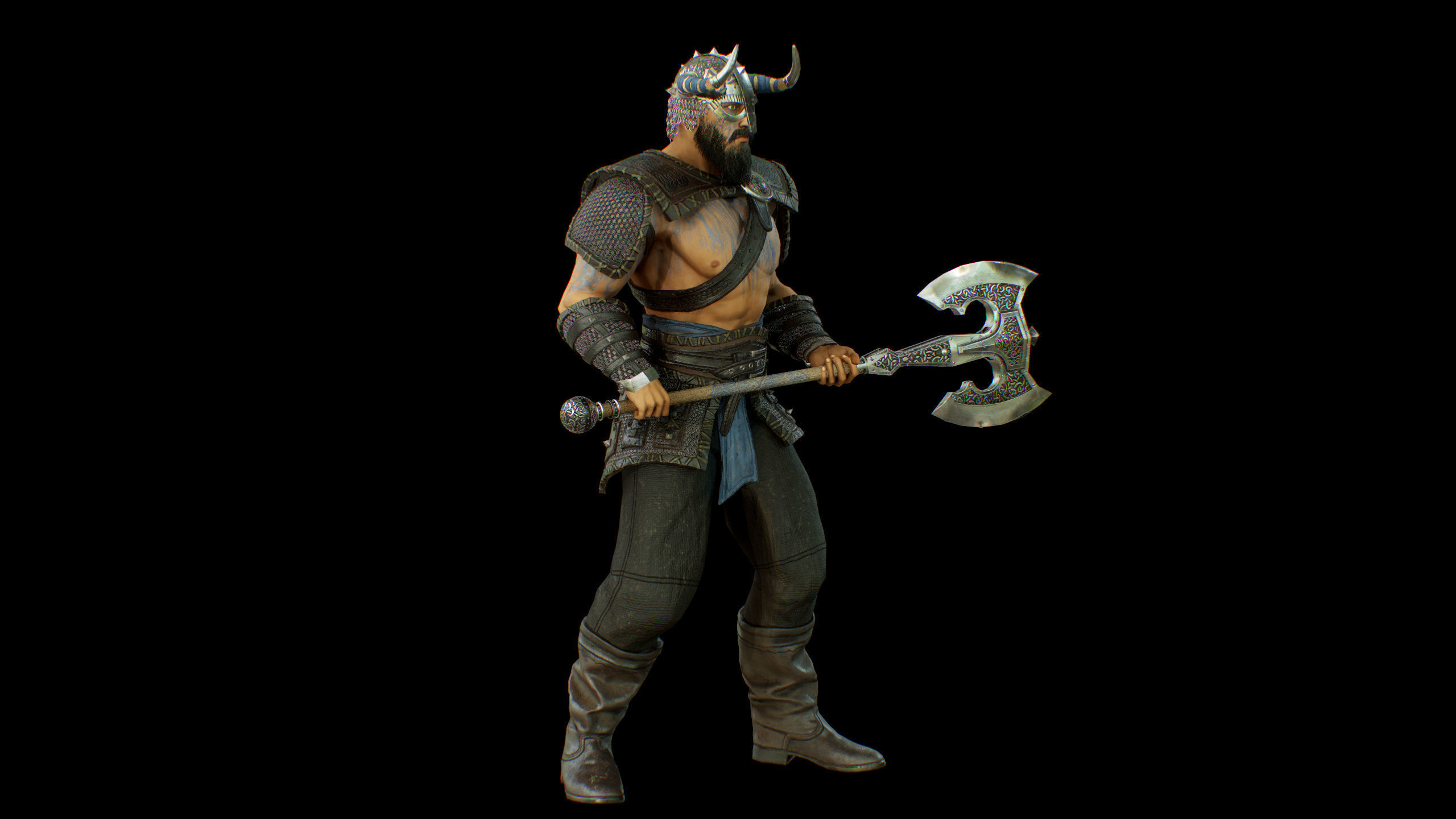 Viking Low-poly 3D model_16