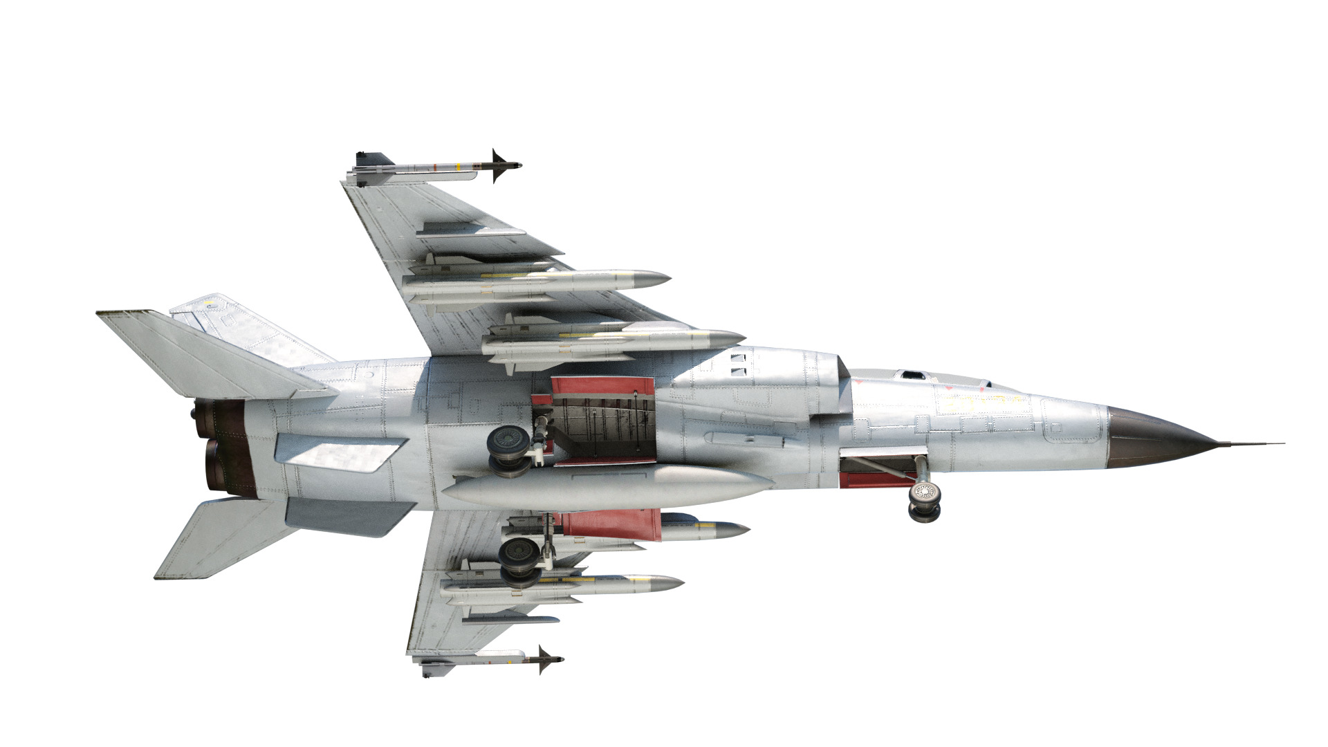 PBR Xian JH-7A flounder Fighter Bomber PLA FBC-1 Fighter jet Low-poly 3D model_4