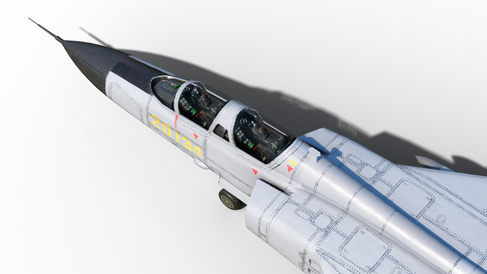 PBR Xian JH-7A flounder Fighter Bomber PLA FBC-1 Fighter jet Low-poly 3D model_12