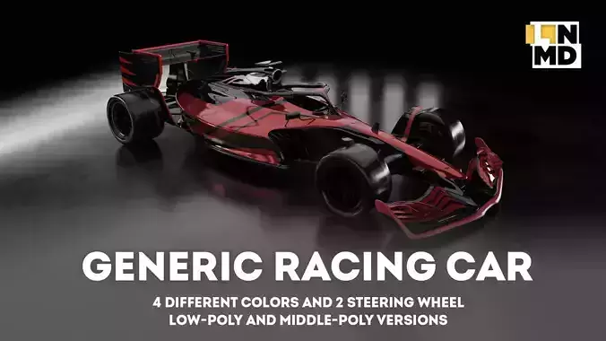 Formula 1 Generic Racing Car 02 Low-poly 3D model