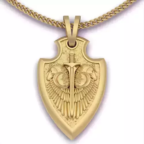 Horse pendant silver gold printable jewelry 3D model