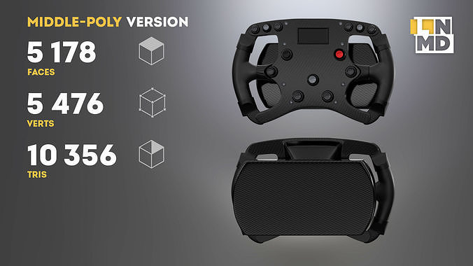 Two Formula 1 Steering wheels  Low-poly 3D model 3