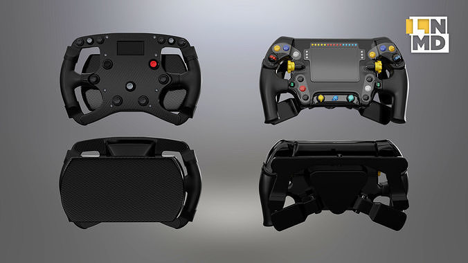 Two Formula 1 Steering wheels  Low-poly 3D model 4