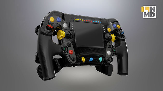 Two Formula 1 Steering wheels  Low-poly 3D model 6