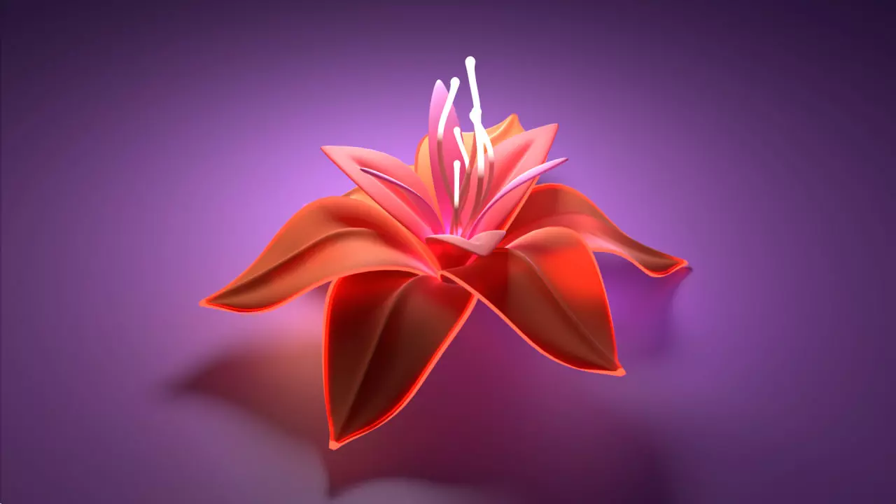 Glowing flower 3D model_0