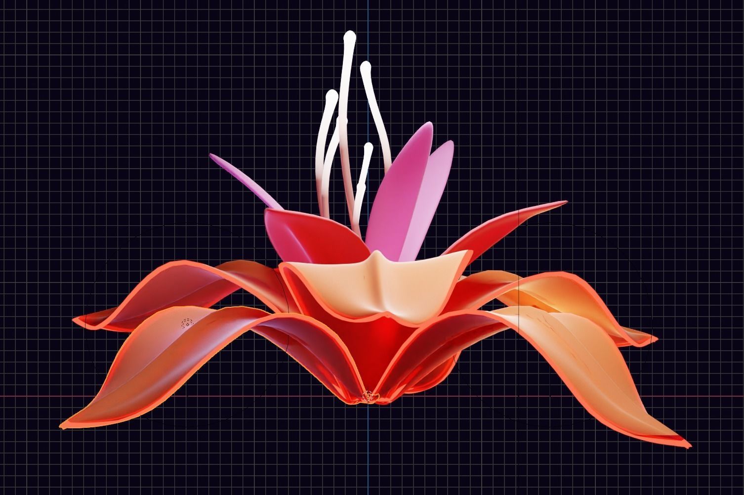 Glowing flower 3D model_2