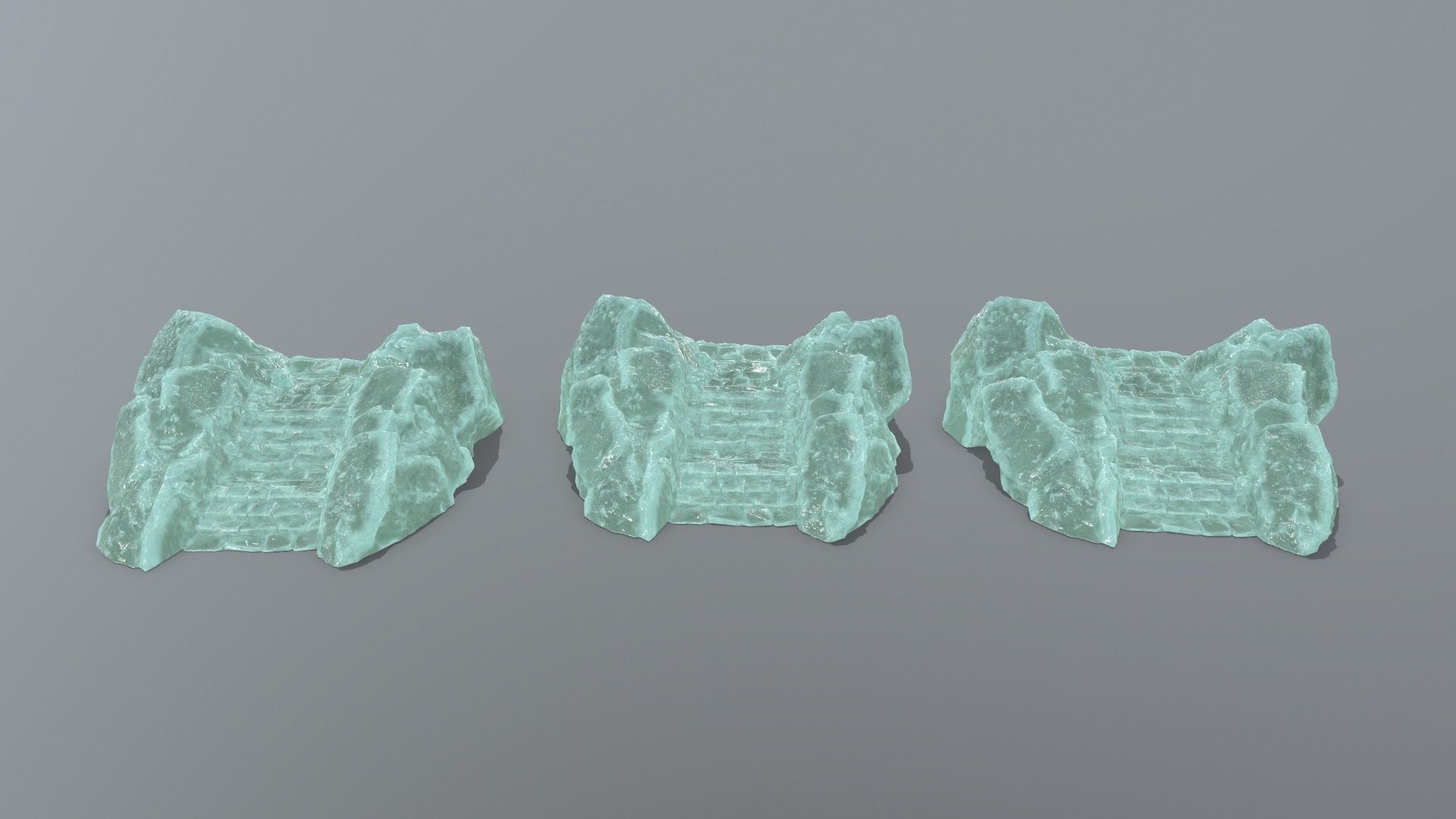 Ruin Stairs Low-poly 3D model_14