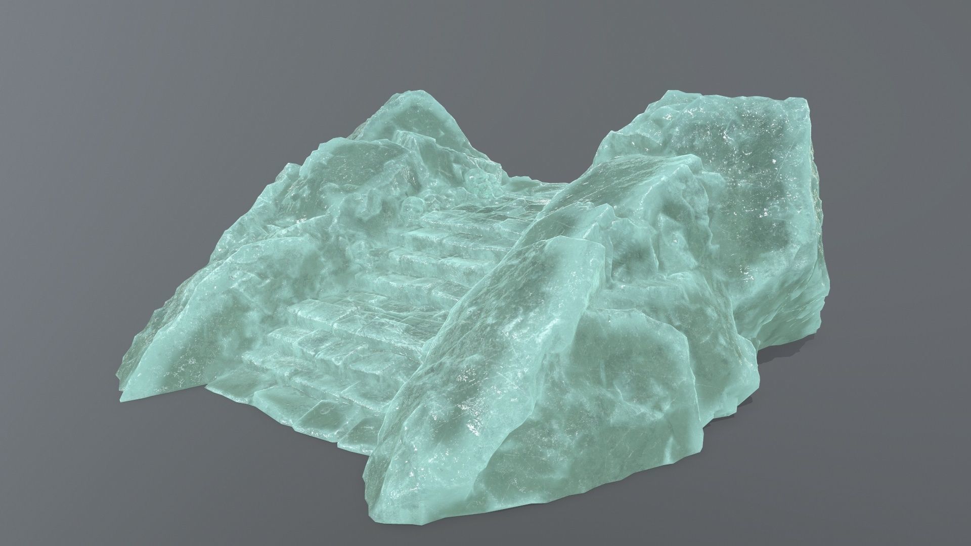 Ruin Stairs Low-poly 3D model_2